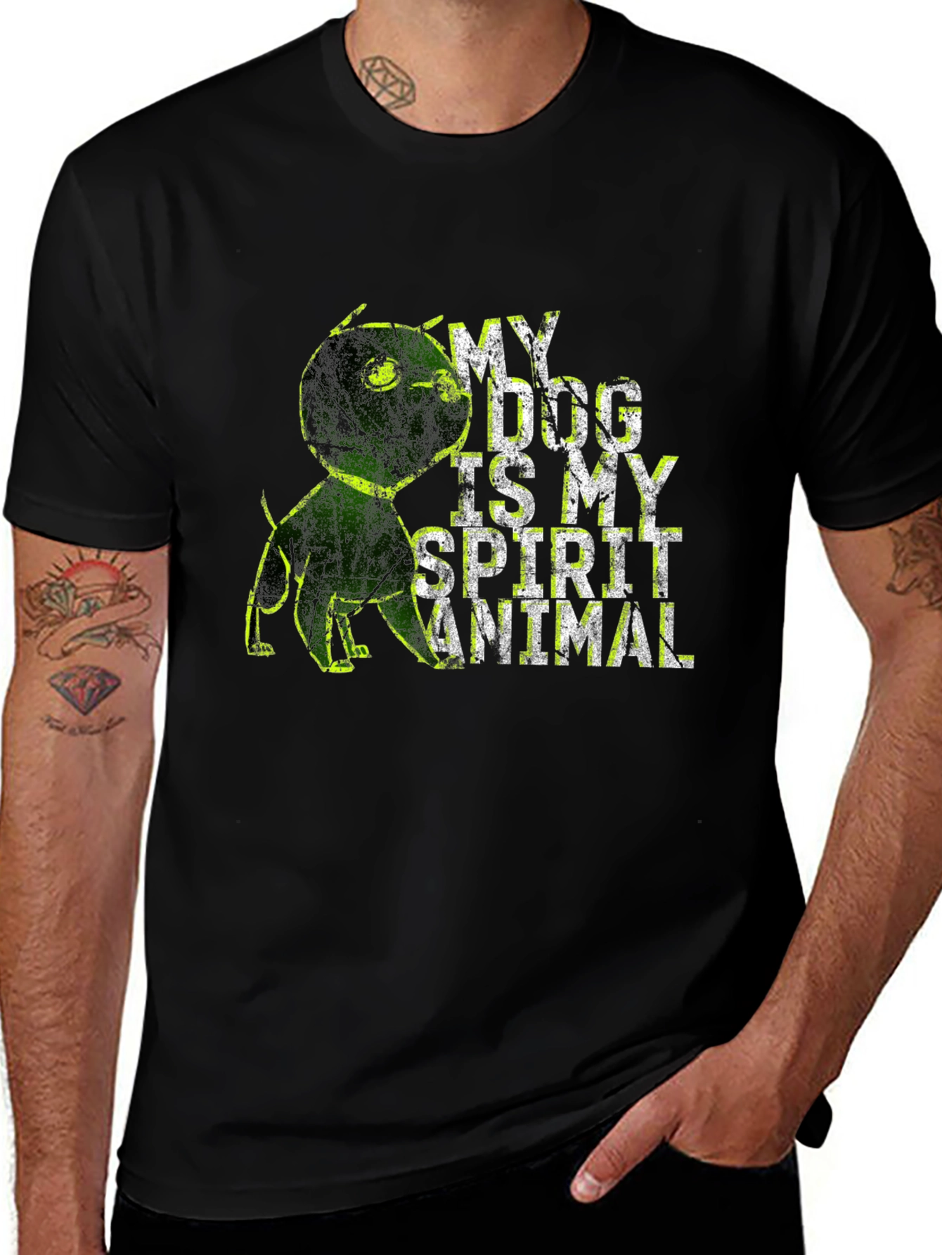 Variant 20 of My Dog is My Spirit Animal Black Graphic T-Shirt