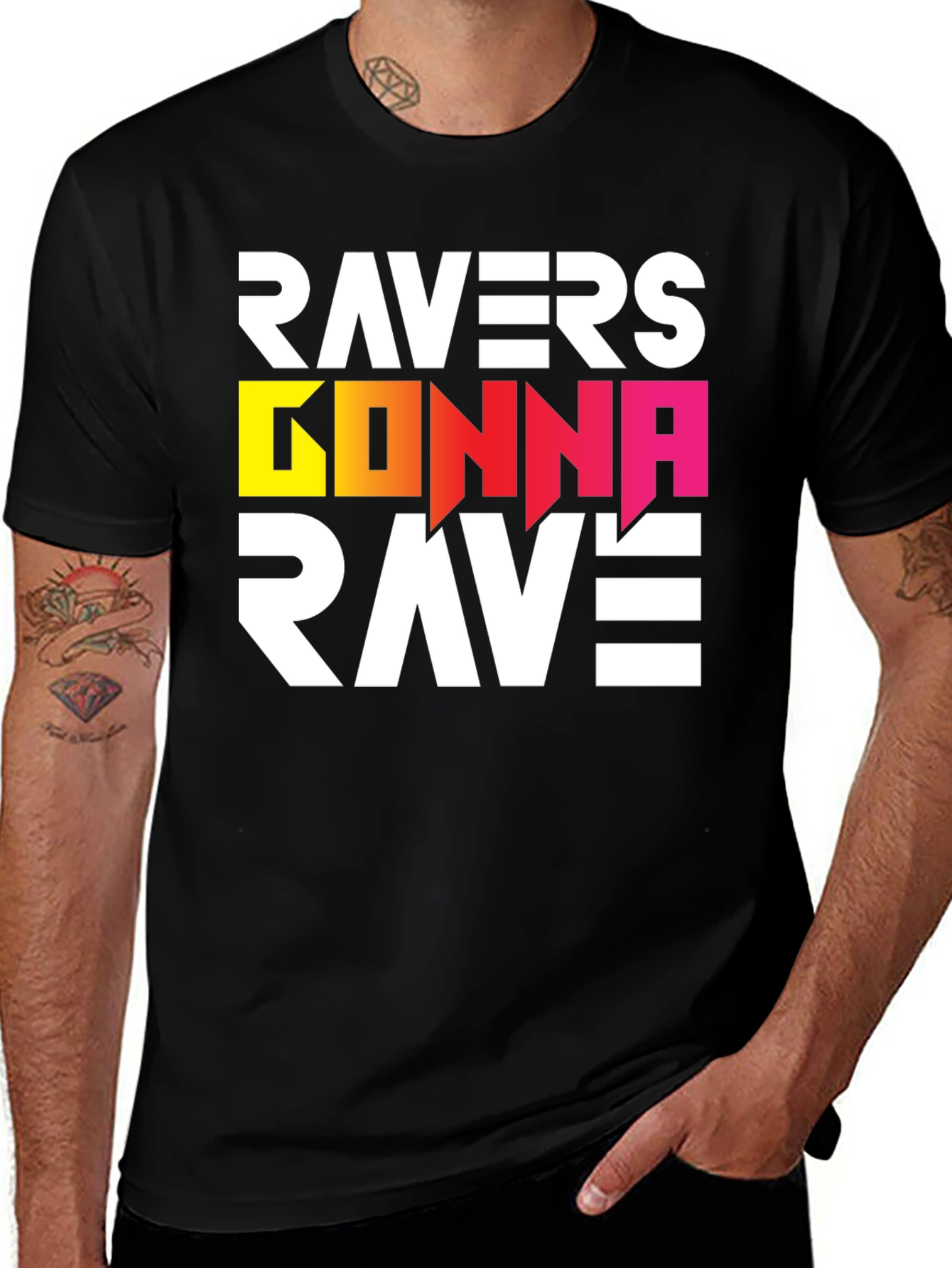 Variant 15 of Ravers Gonna Rave Black Graphic T-Shirt