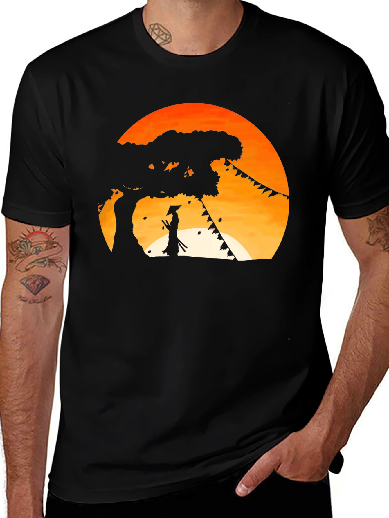 Variant 12 of Samurai Sunset T-Shirt: Japanese Warrior Tee