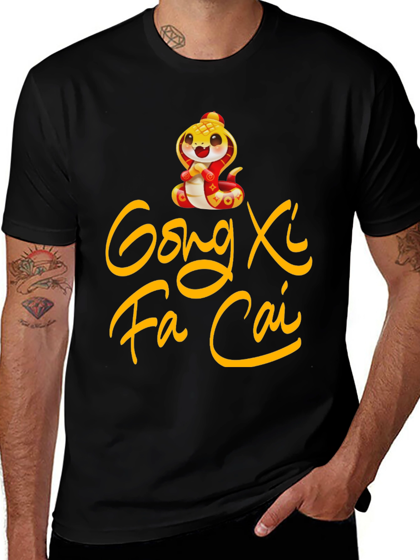 Gong Xi Fa Cai Snake Graphic Tee - Chinese New Year