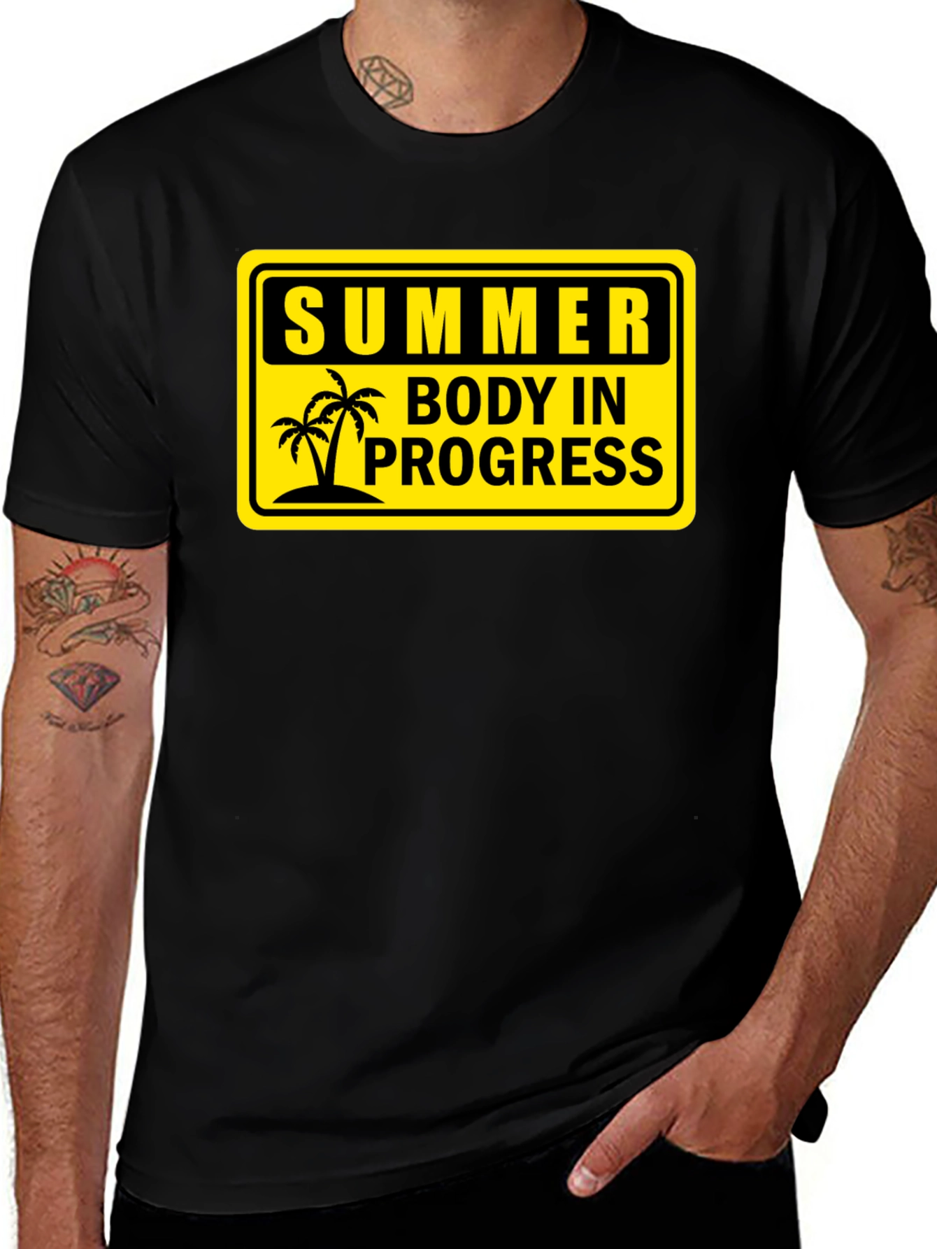 Variant 12 of Summer Body in Progress Black Graphic T-Shirt