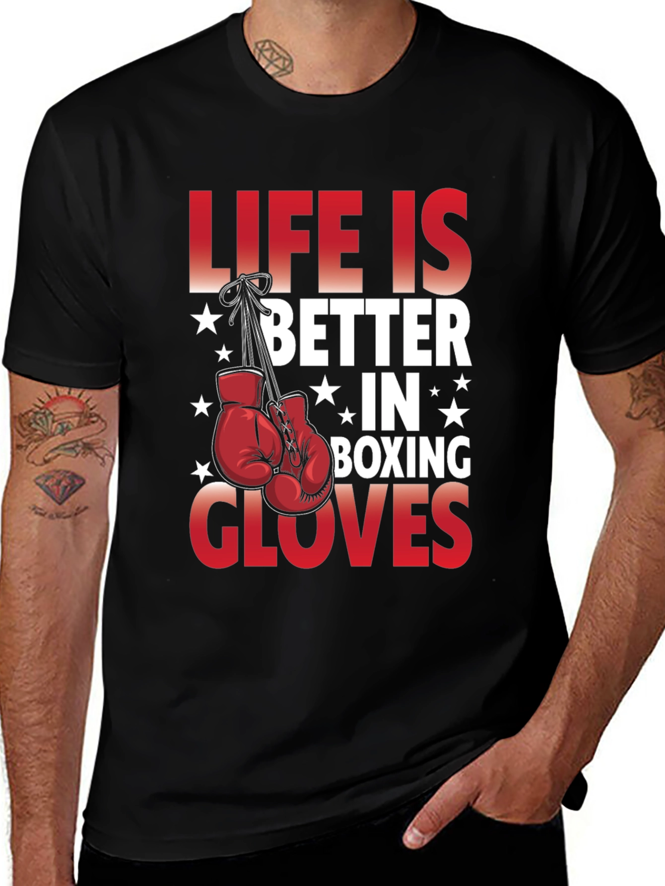 Variant 2 of Life is Better in Boxing Gloves Graphic T-Shirt