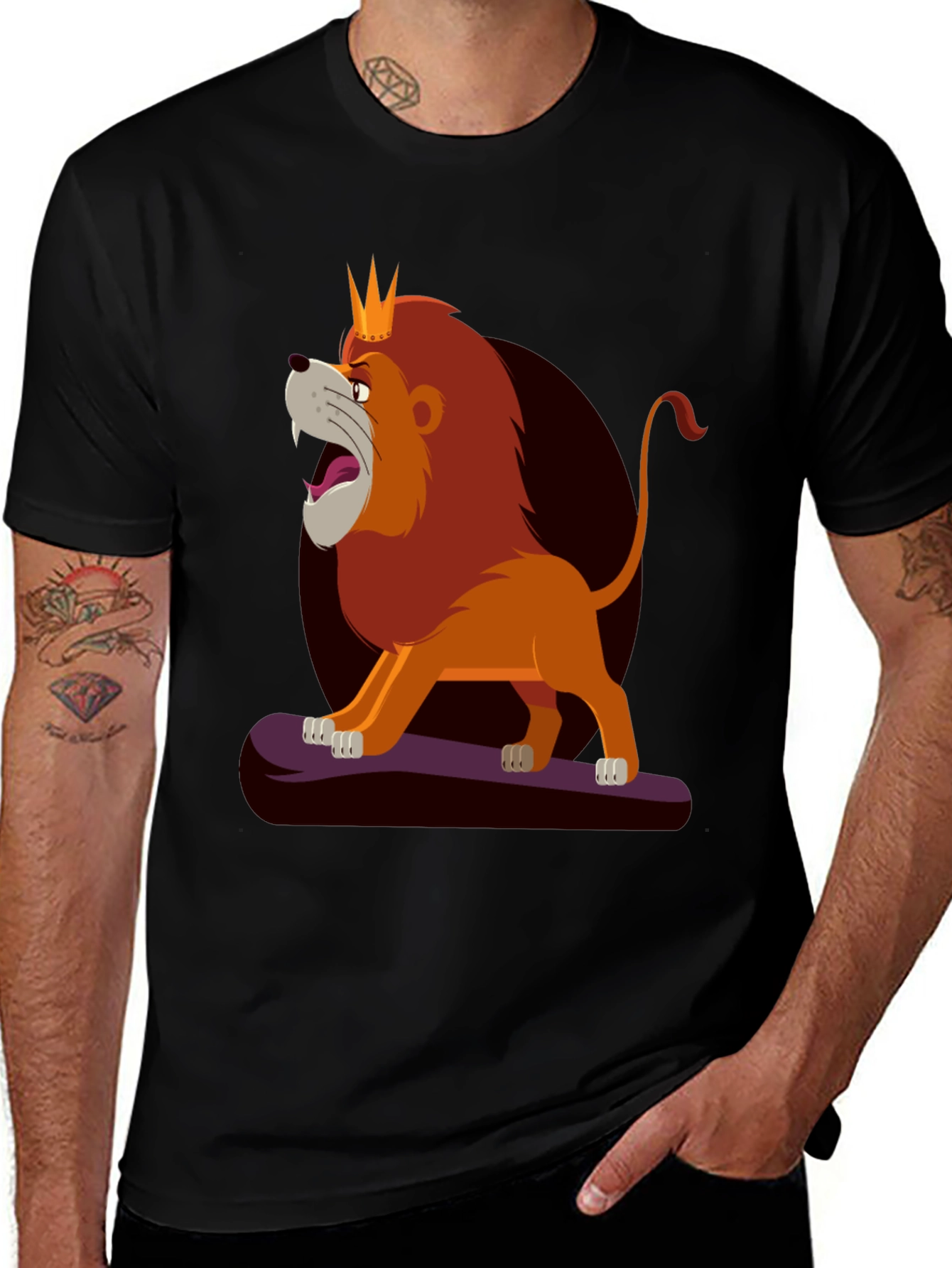 Variant 20 of Lion King Cartoon Graphic Tee - Black T-Shirt