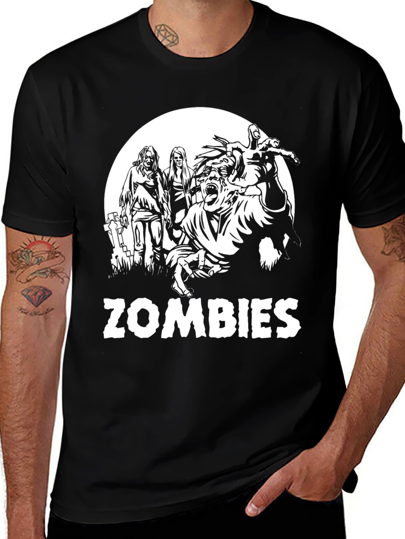 Variant 19 of Zombies Graphic Print T-Shirt - Black