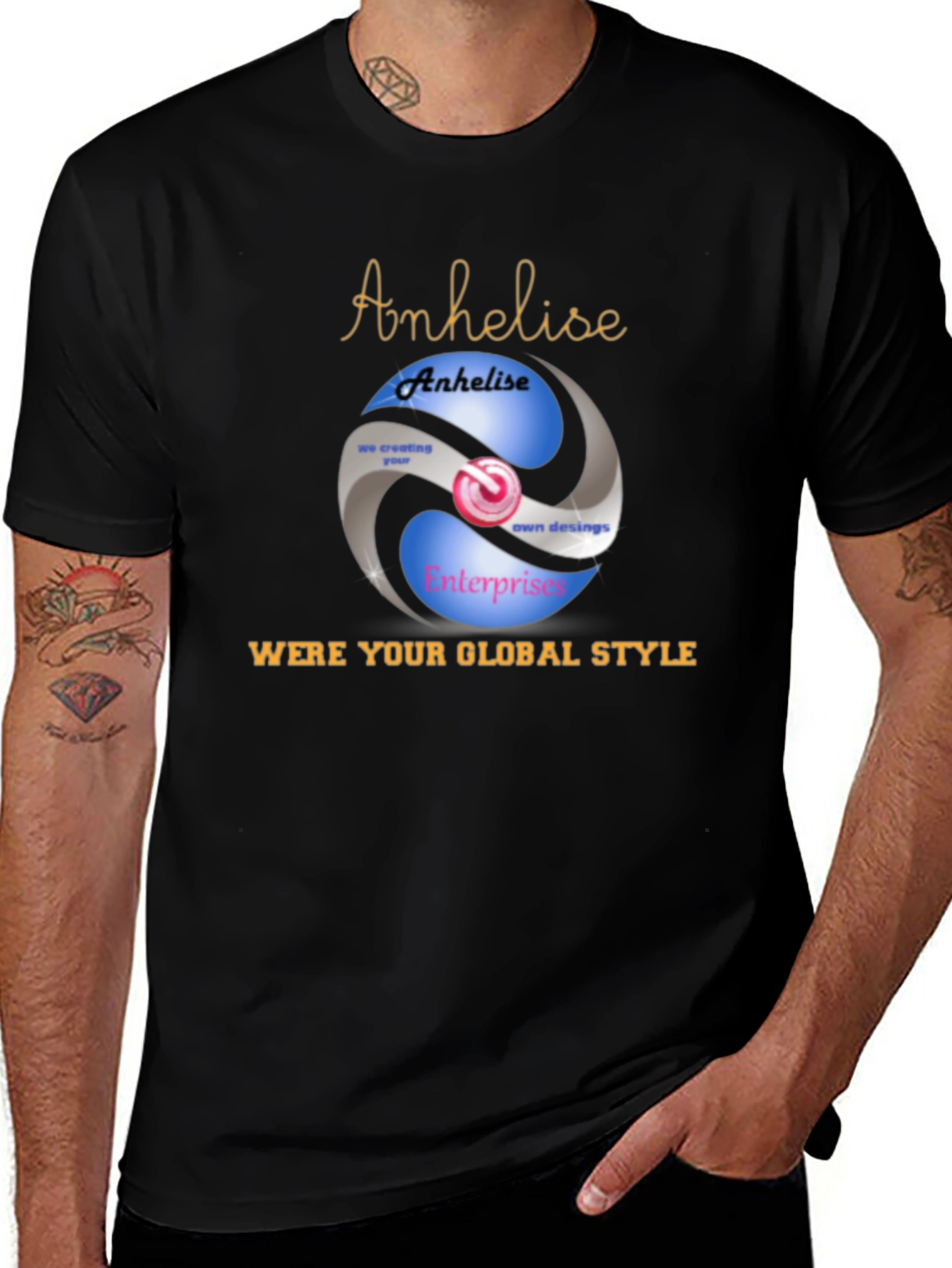 Variant 28 of Global Style Black Graphic Tee