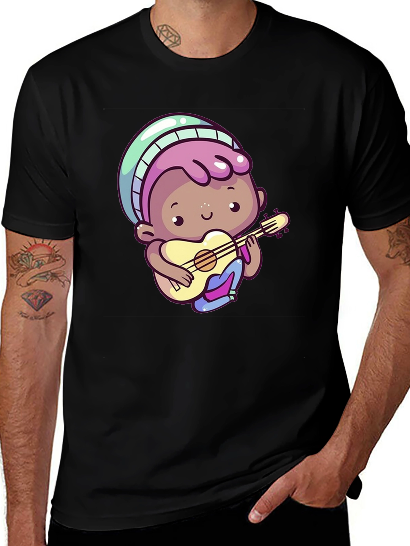 Variant 11 of Cartoon Guitar Player T-Shirt