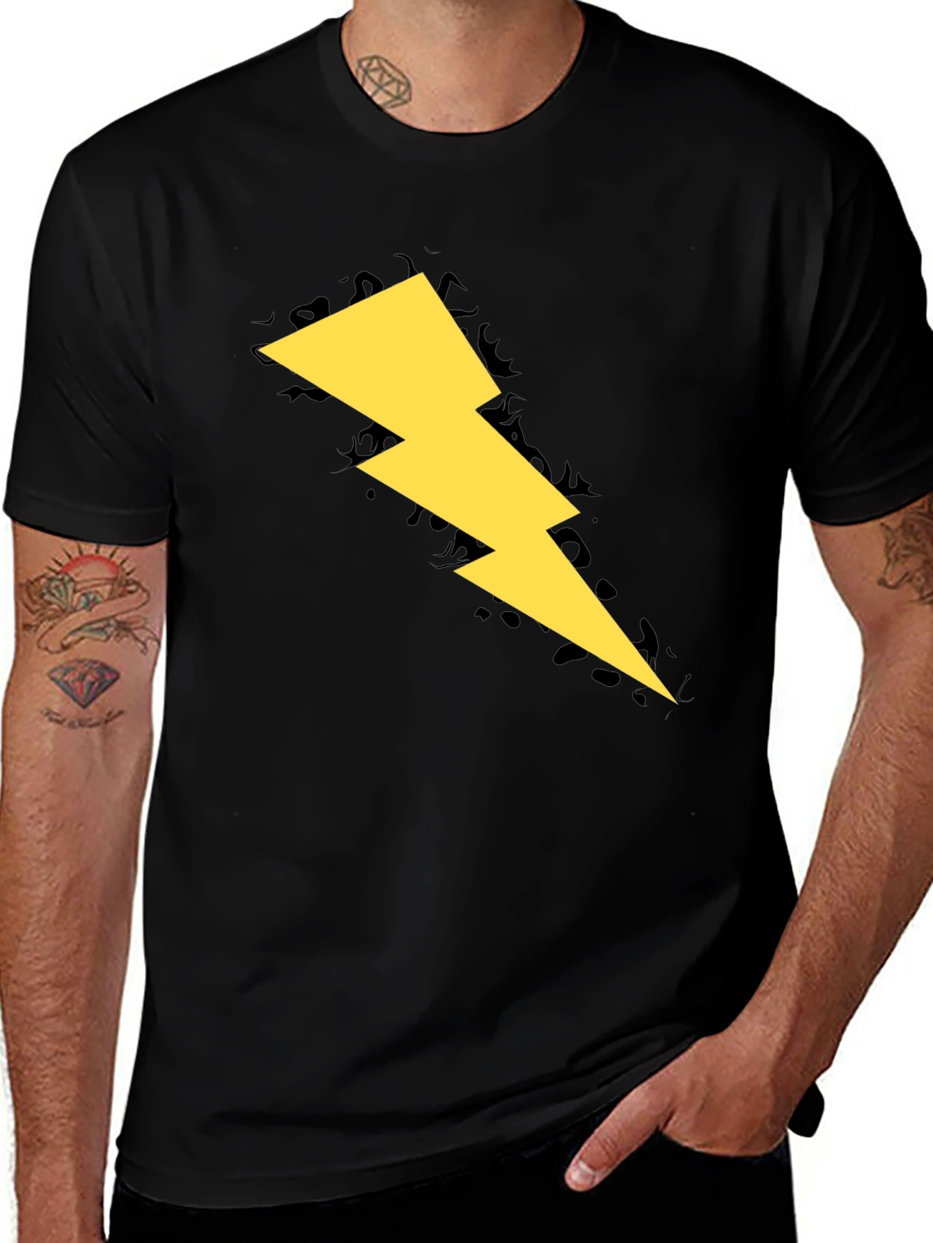 Variant 17 of Lightning Bolt Graphic T-Shirt - Black