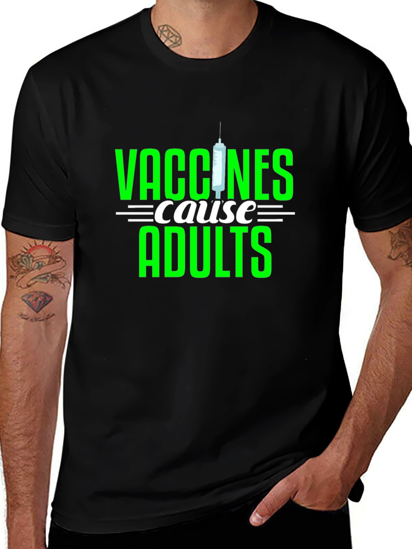 Variant 18 of Vaccines Cause Adults T-Shirt - Funny Sarcastic Adulting Tee