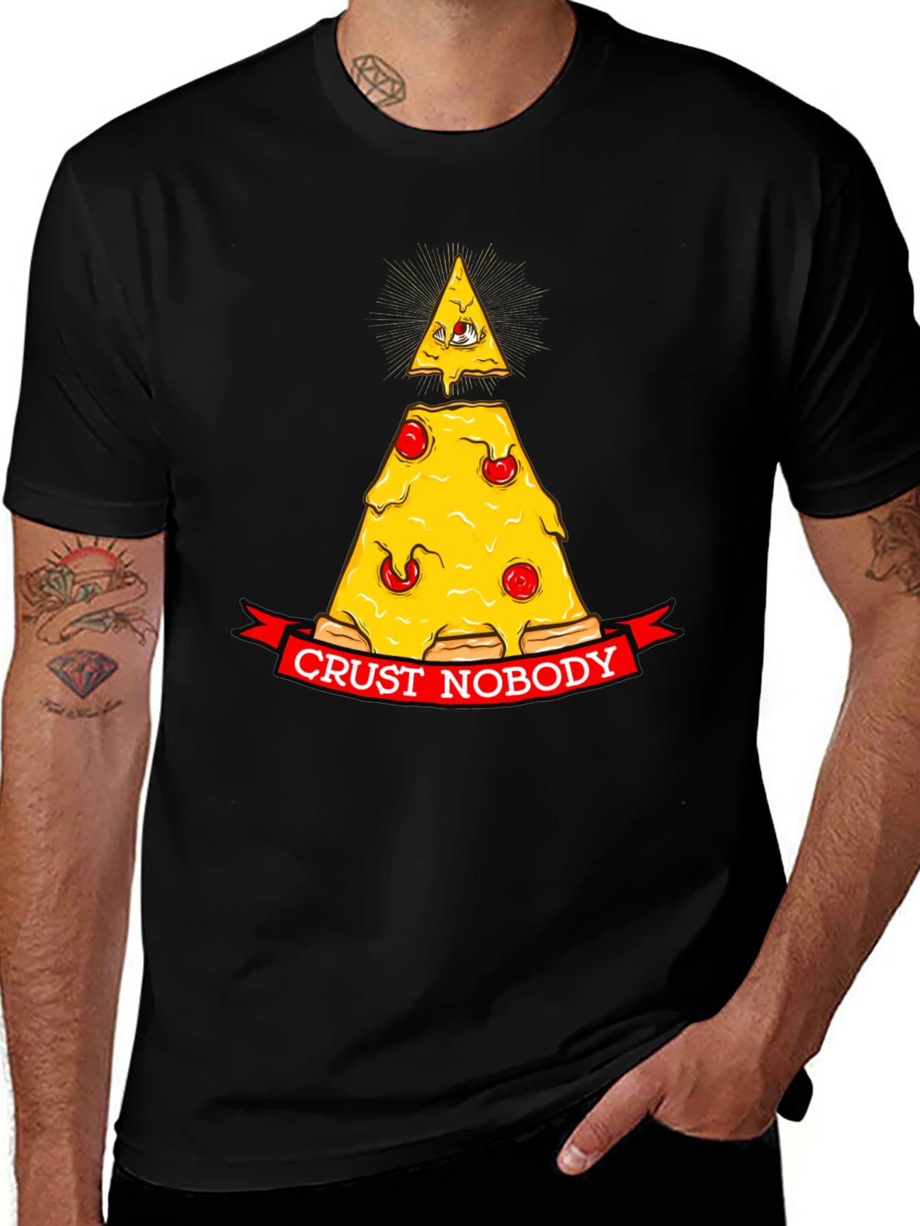 Variant 24 of Crust Nobody Pizza Slice Graphic Tee