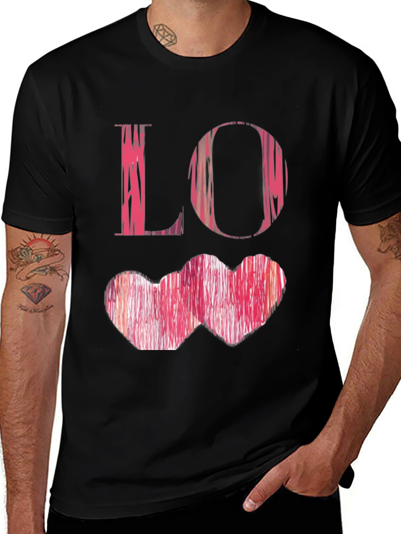 Variant 30 of Love Hearts Graphic Tee - Soft Cotton Blend