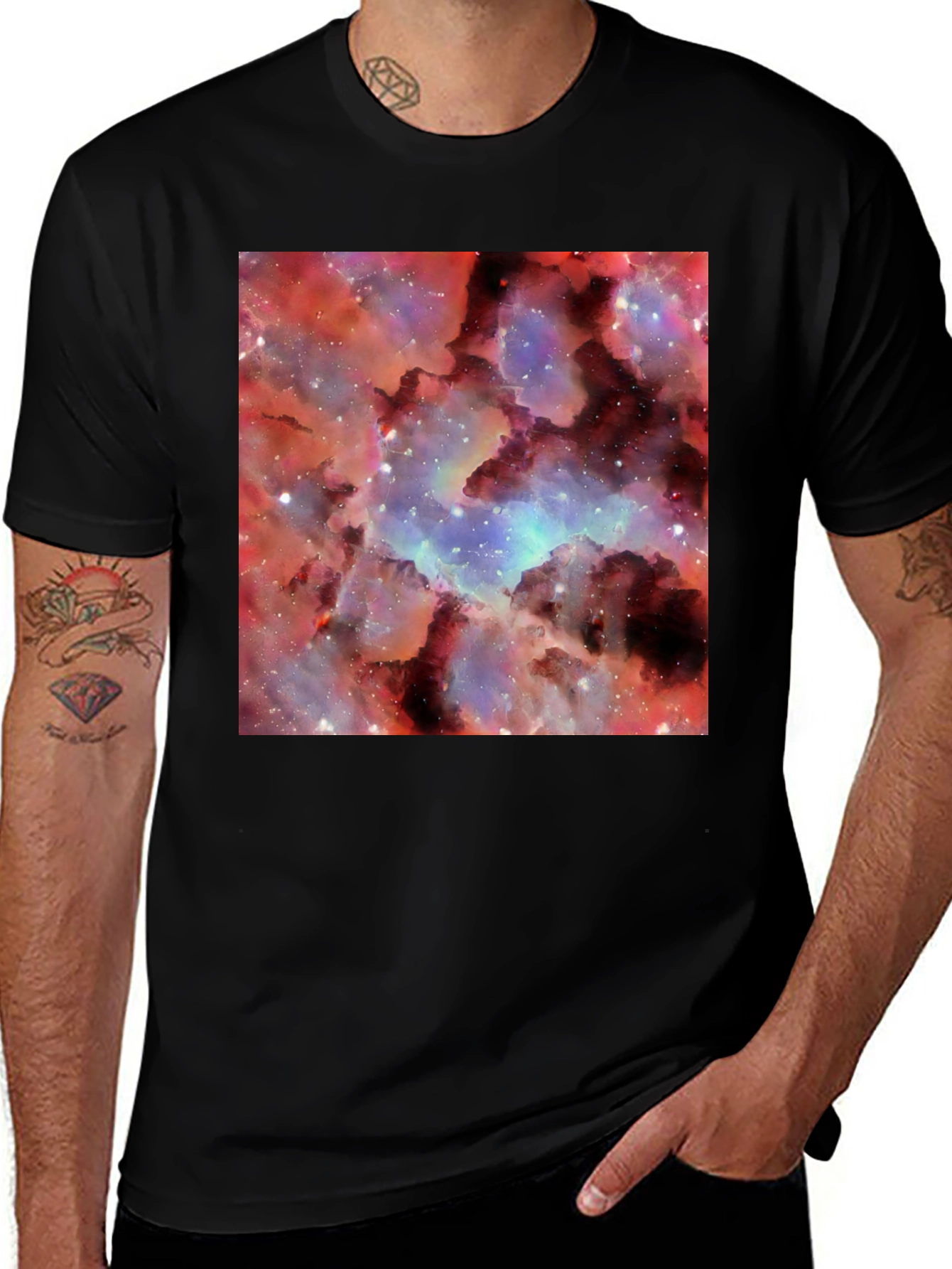 Variant 13 of Nebula Print Black T-Shirt