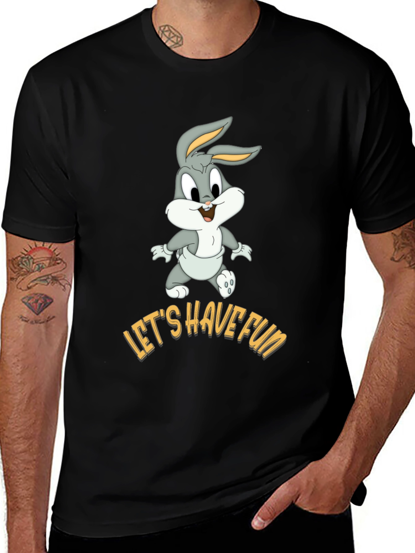 Let's Have Fun Bugs Bunny Black T-Shirt
