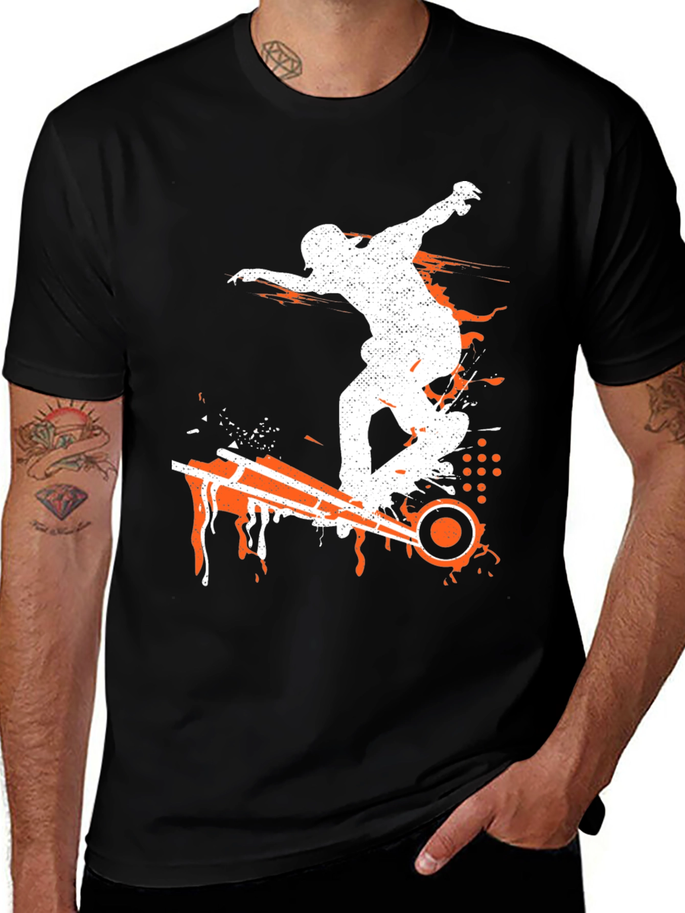 Variant 21 of Skater Graphic Tee - Cool Black T-Shirt