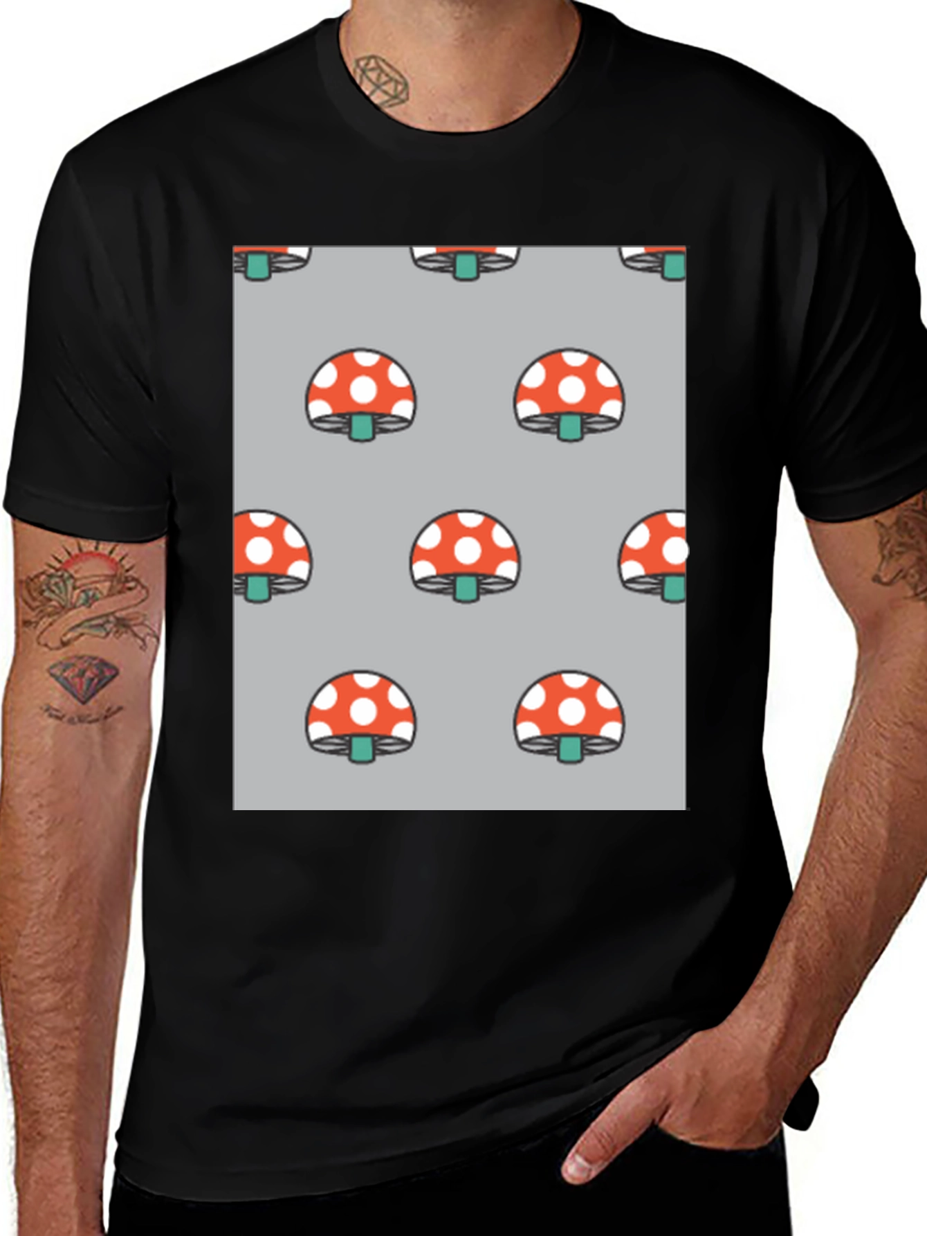 Variant 17 of Funky Mushroom Pattern T-Shirt