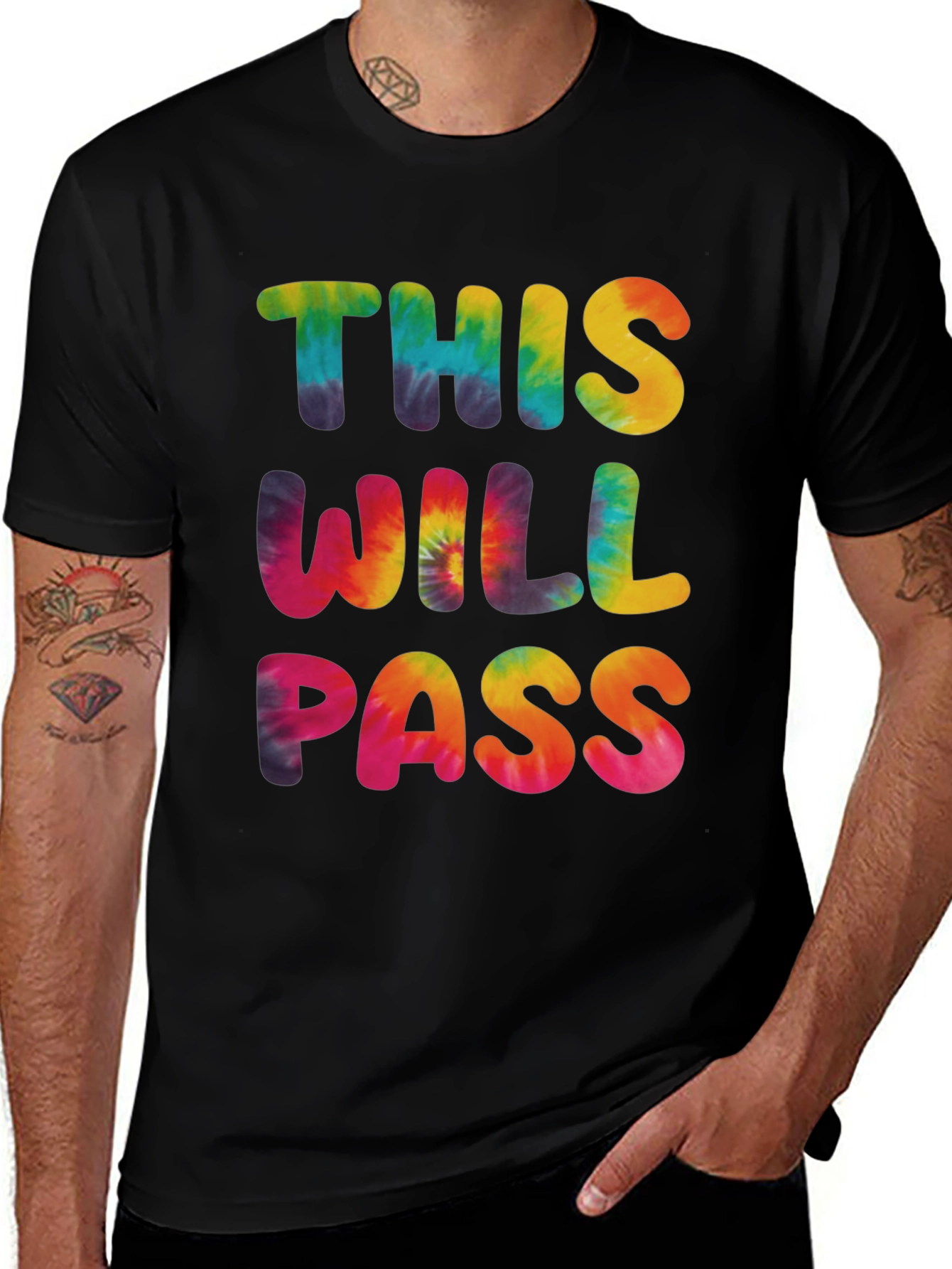 Variant 17 of Tie-Dye "This Will Pass" Graphic Tee