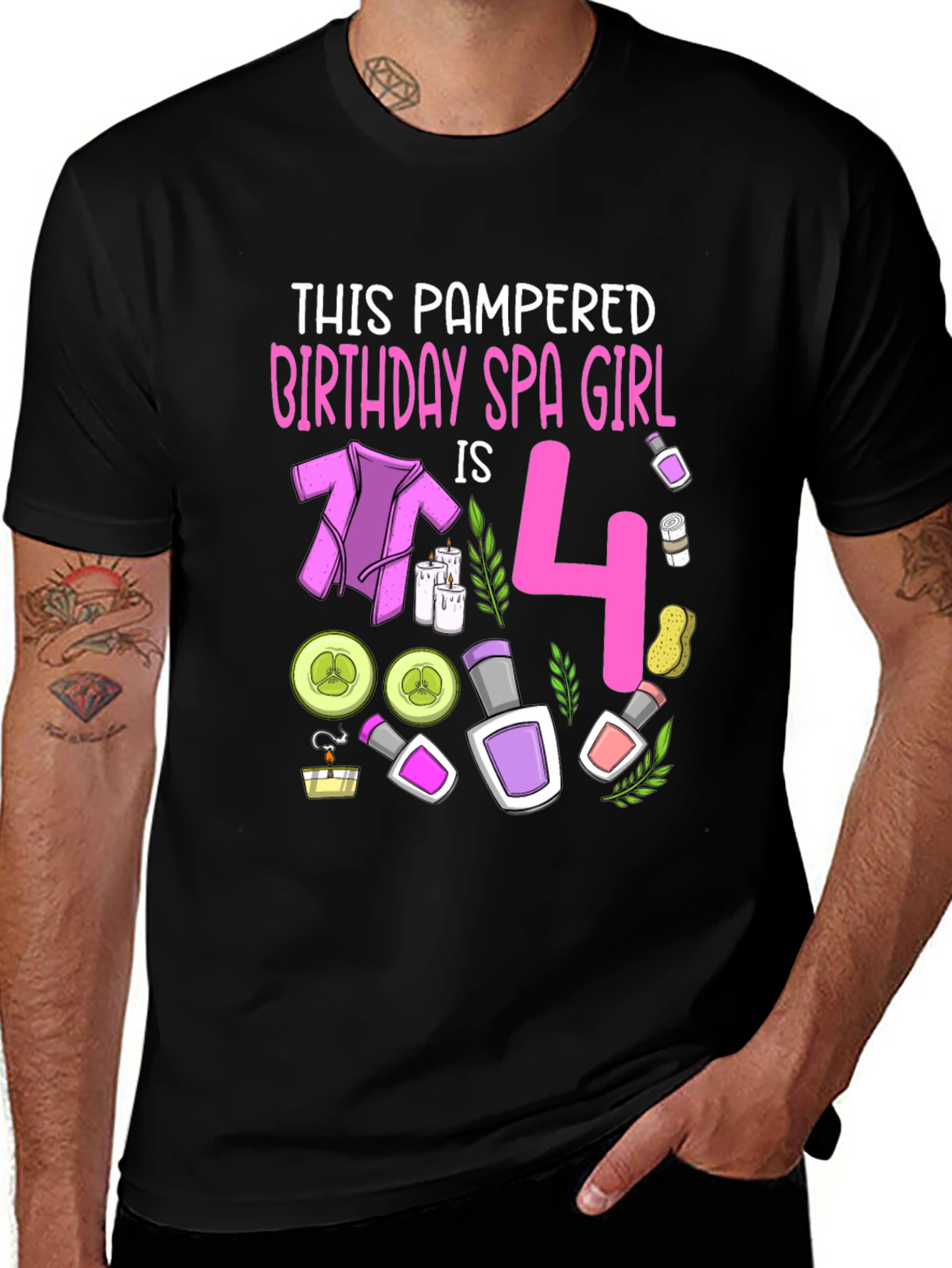 Pampered Birthday Spa Girl T-Shirt - Size 4