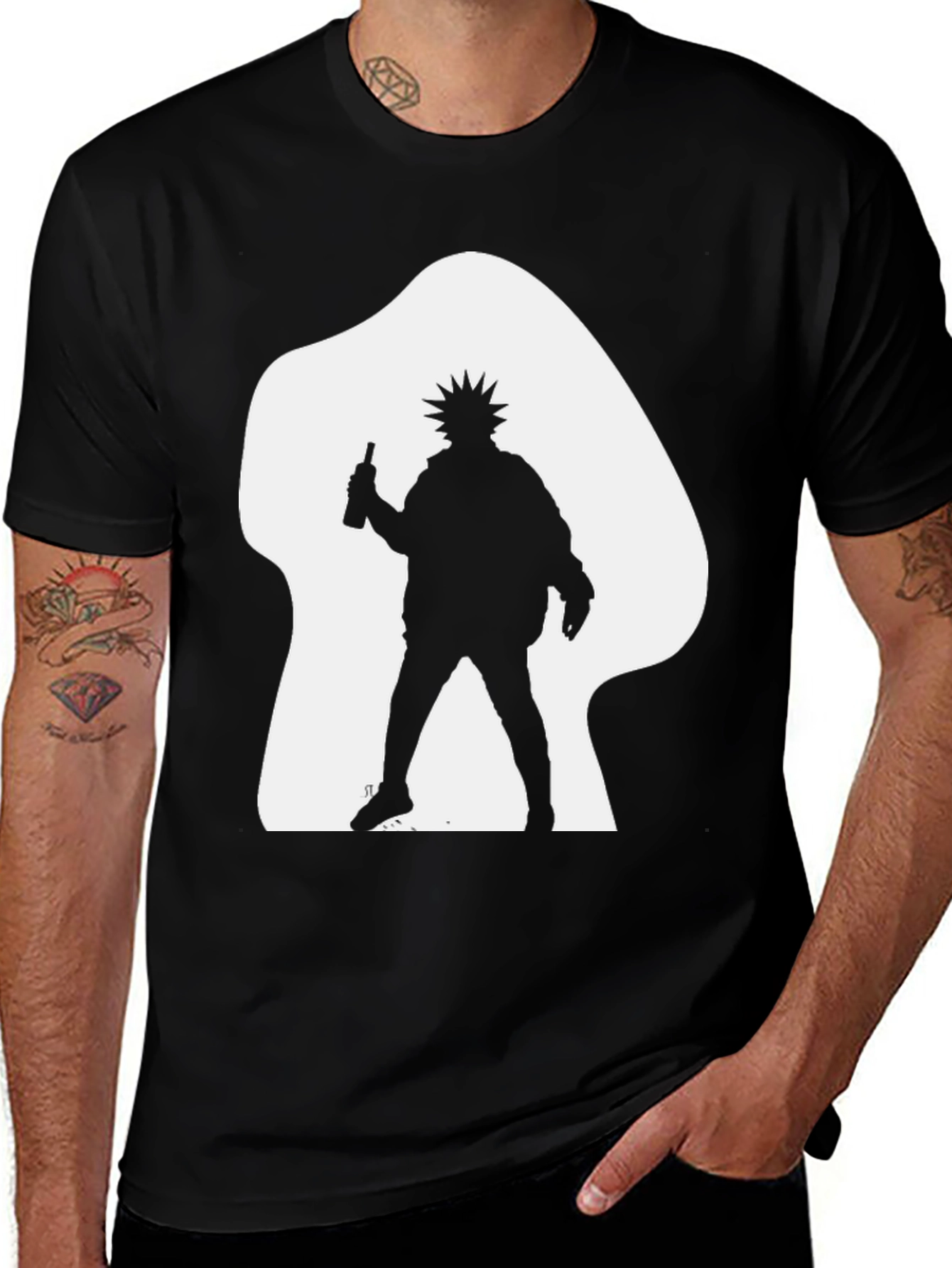 Variant 9 of Silhouette Graphic Black T-Shirt