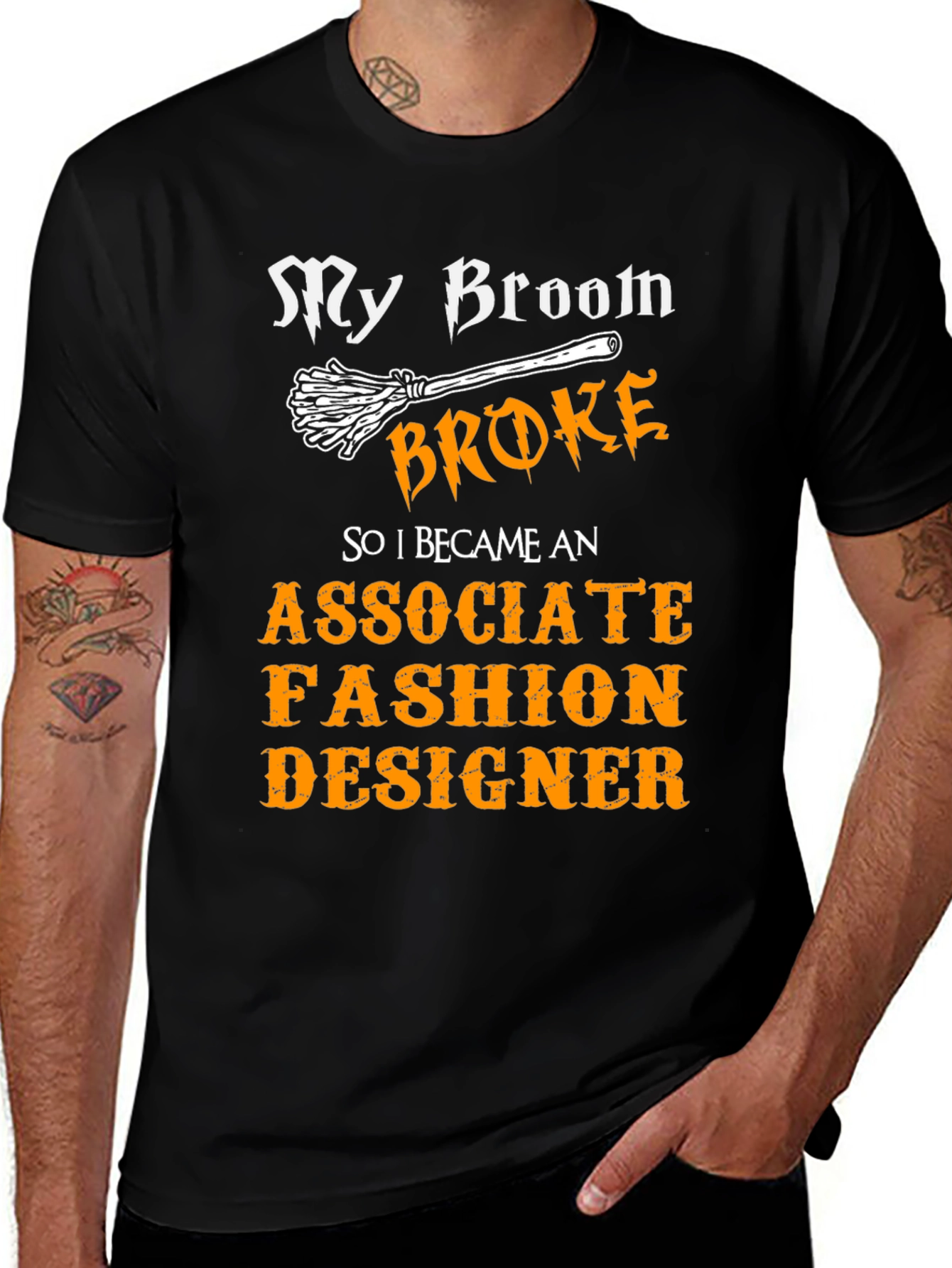 Variant 26 of My Broom Broke T-Shirt, Fashion Designer Tee
