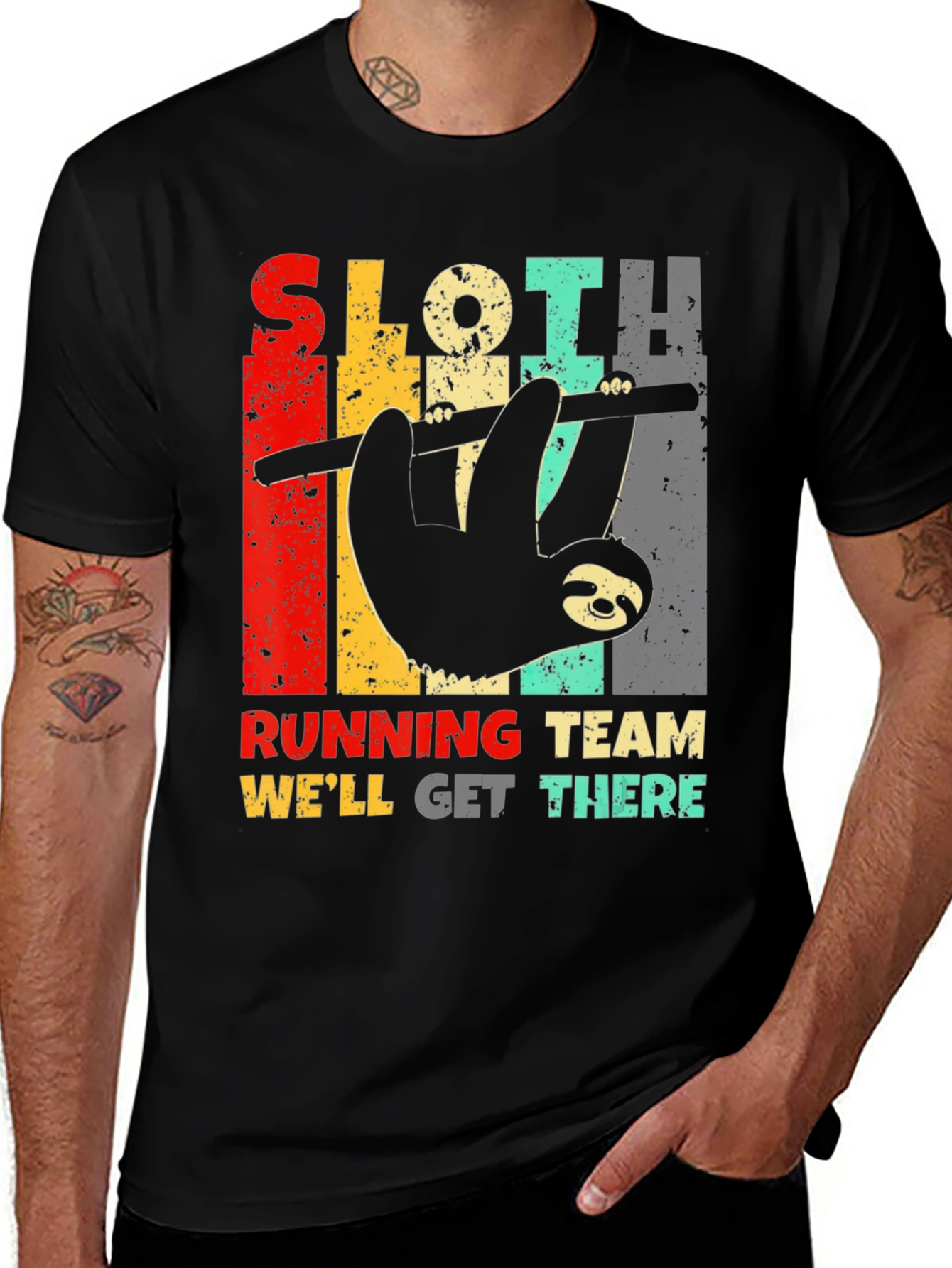 Variant 3 of Sloth Running Team T-Shirt - We'll Get There