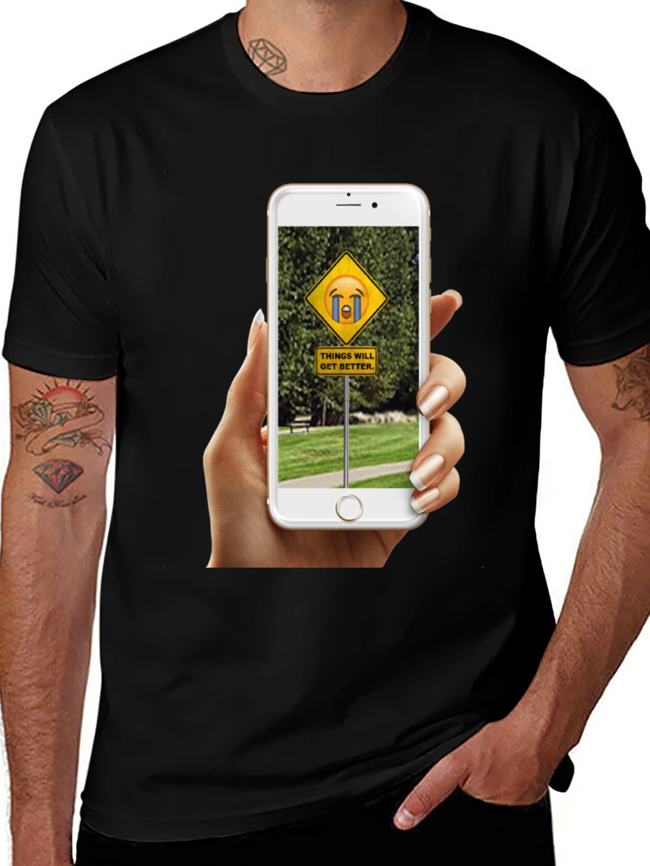 Variant 10 of Emojified Street Sign T-Shirt