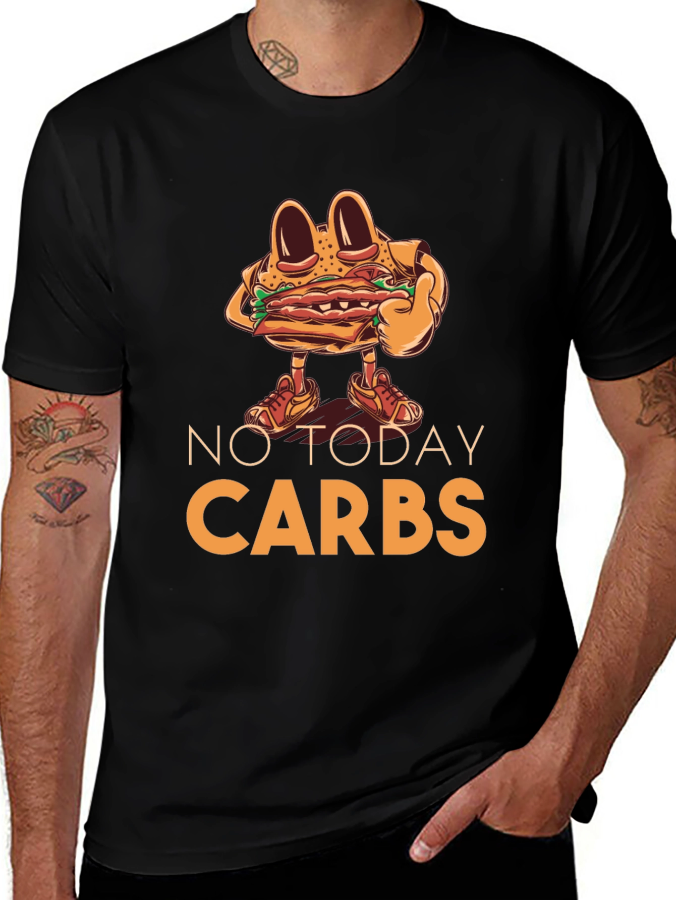 Variant 15 of No Today Carbs Graphic T-Shirt Funny Diet Tee