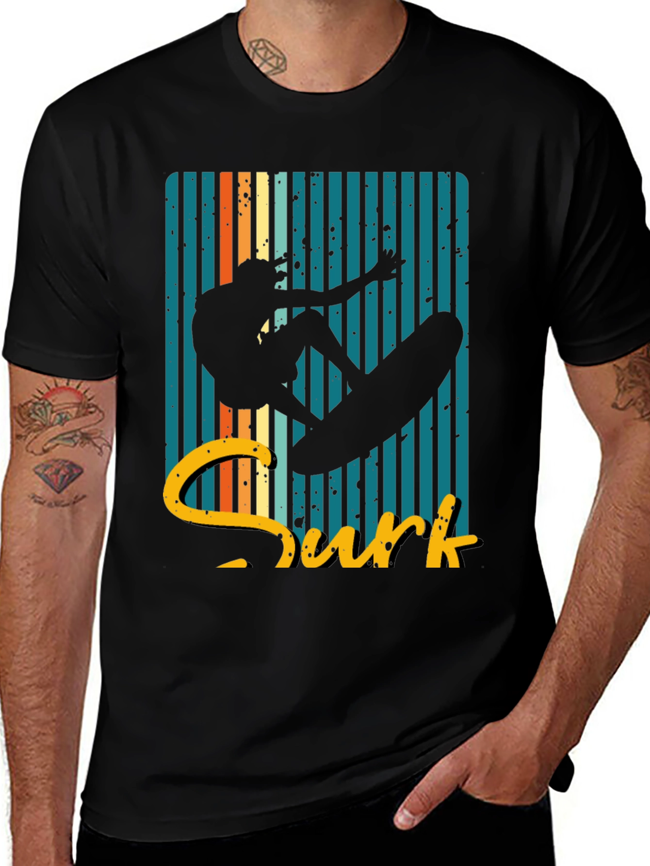 Variant 24 of Retro Surf Graphic Tee - Black