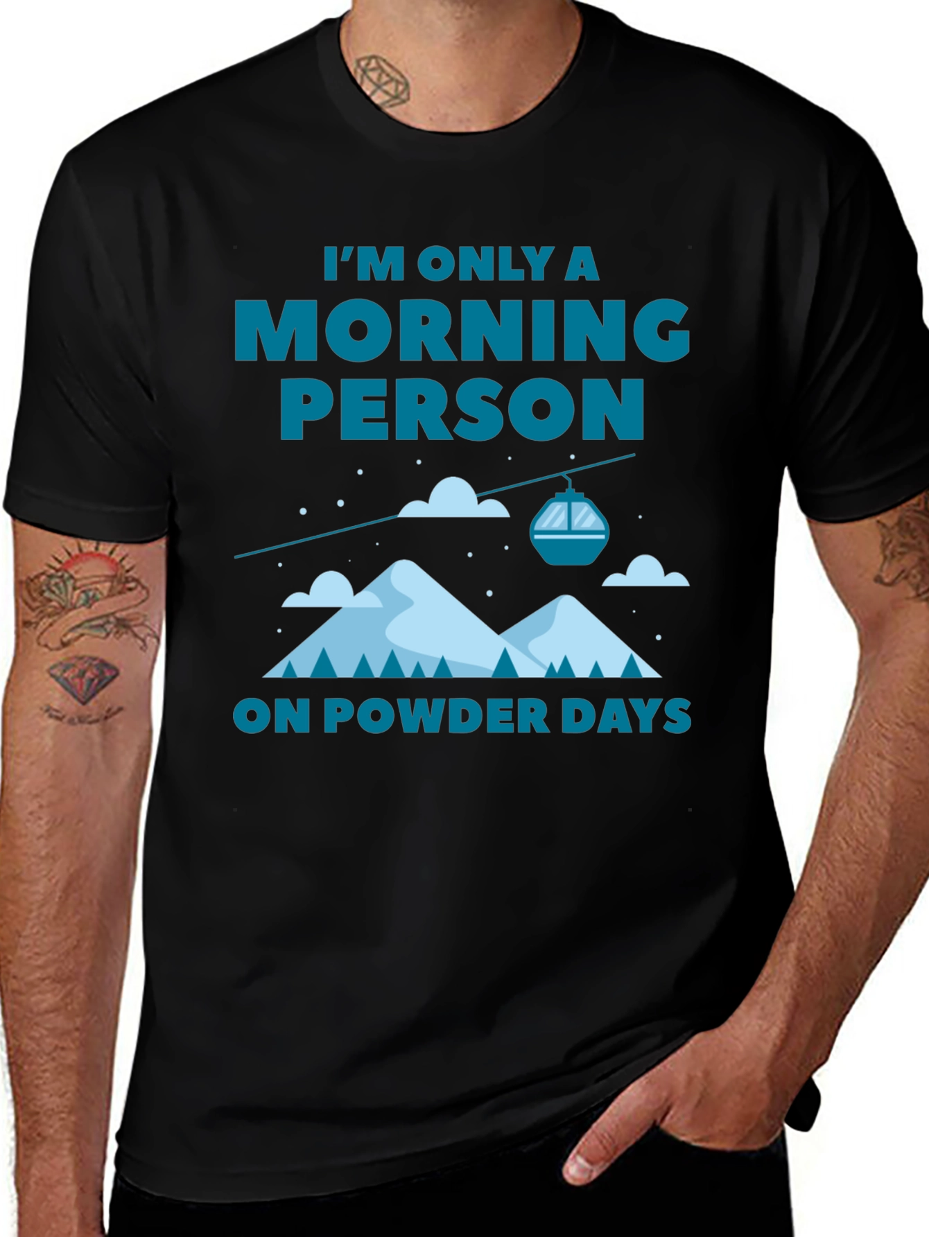 Morning Person Powder Days Graphic T-Shirt