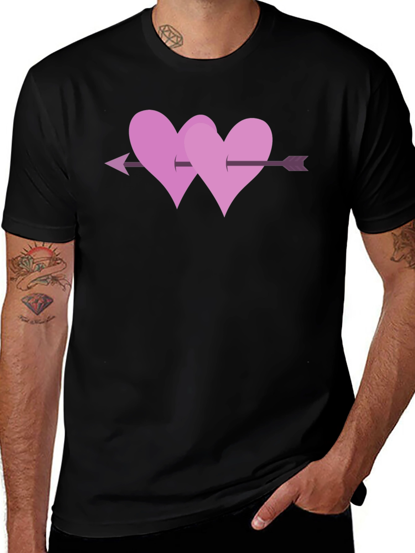 Black Love Arrow Heart T-Shirt - Valentine's Day Tee main image