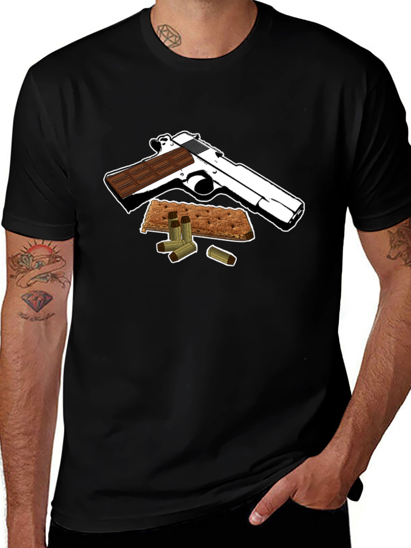 Variant 9 of S'mores Gun T-Shirt - Funny Dessert Graphic Tee