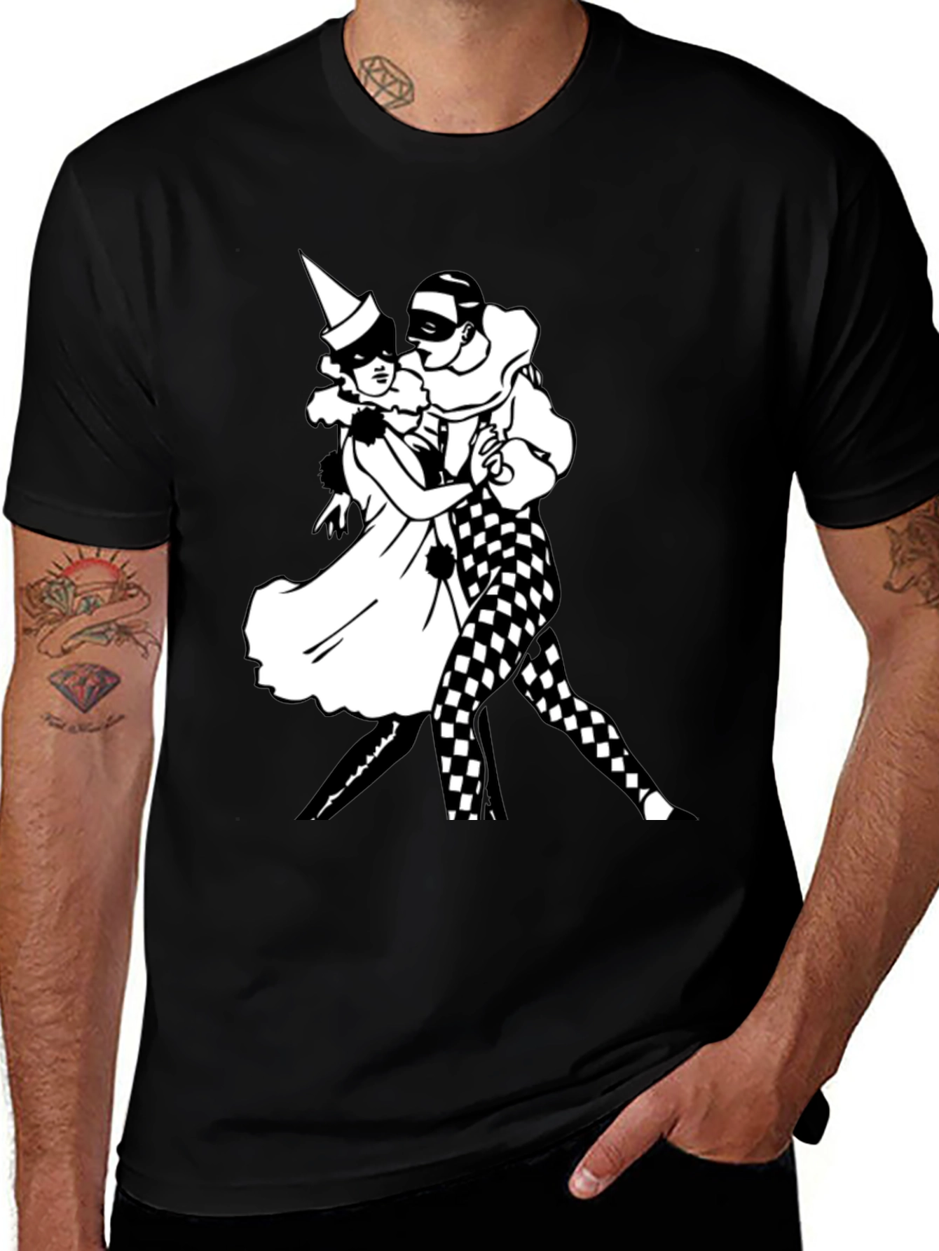Variant 10 of Masquerade Dance T-Shirt, Black Cotton Tee