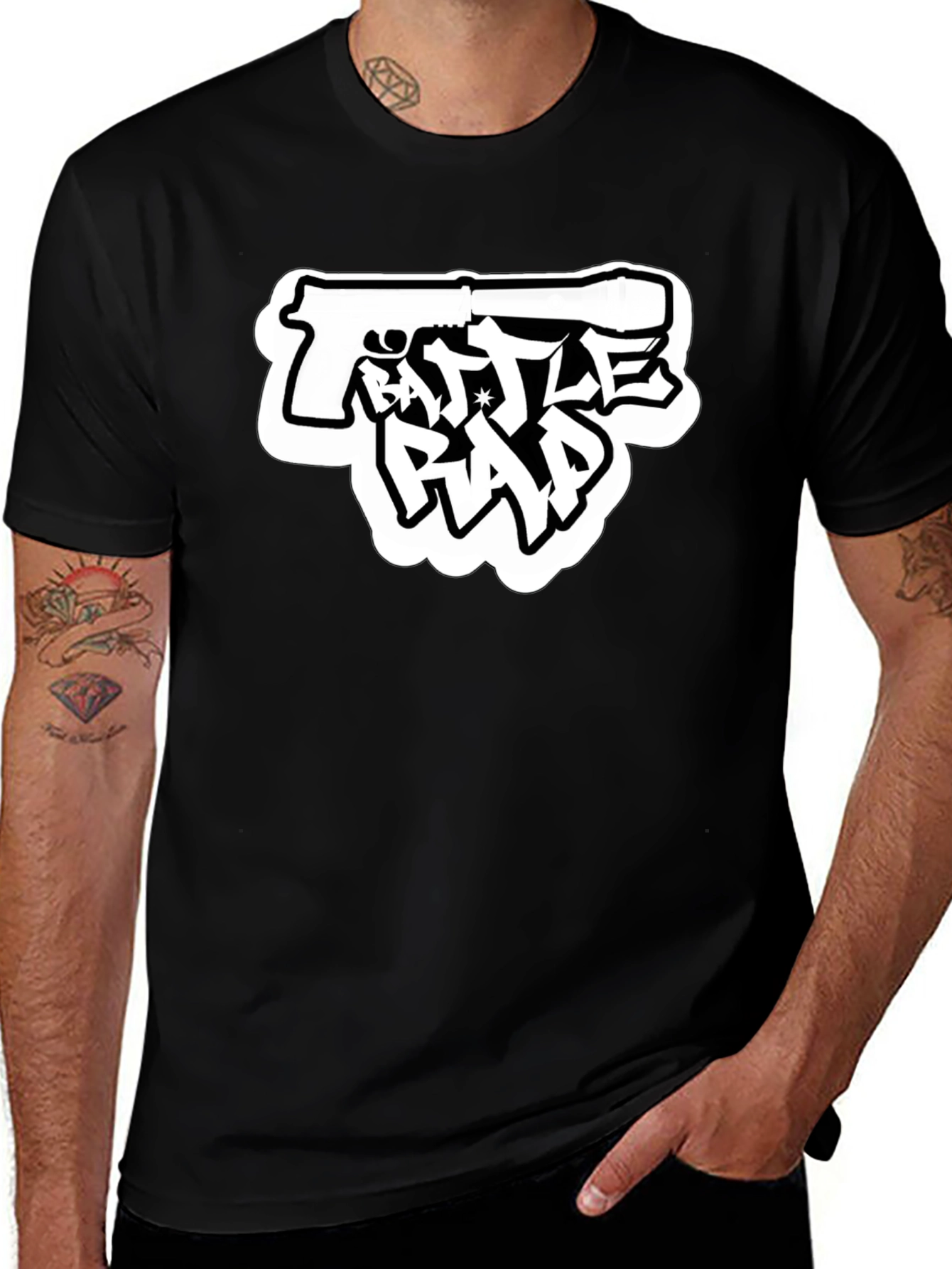 Variant 5 of Battle Rap Graphic T-Shirt - Black