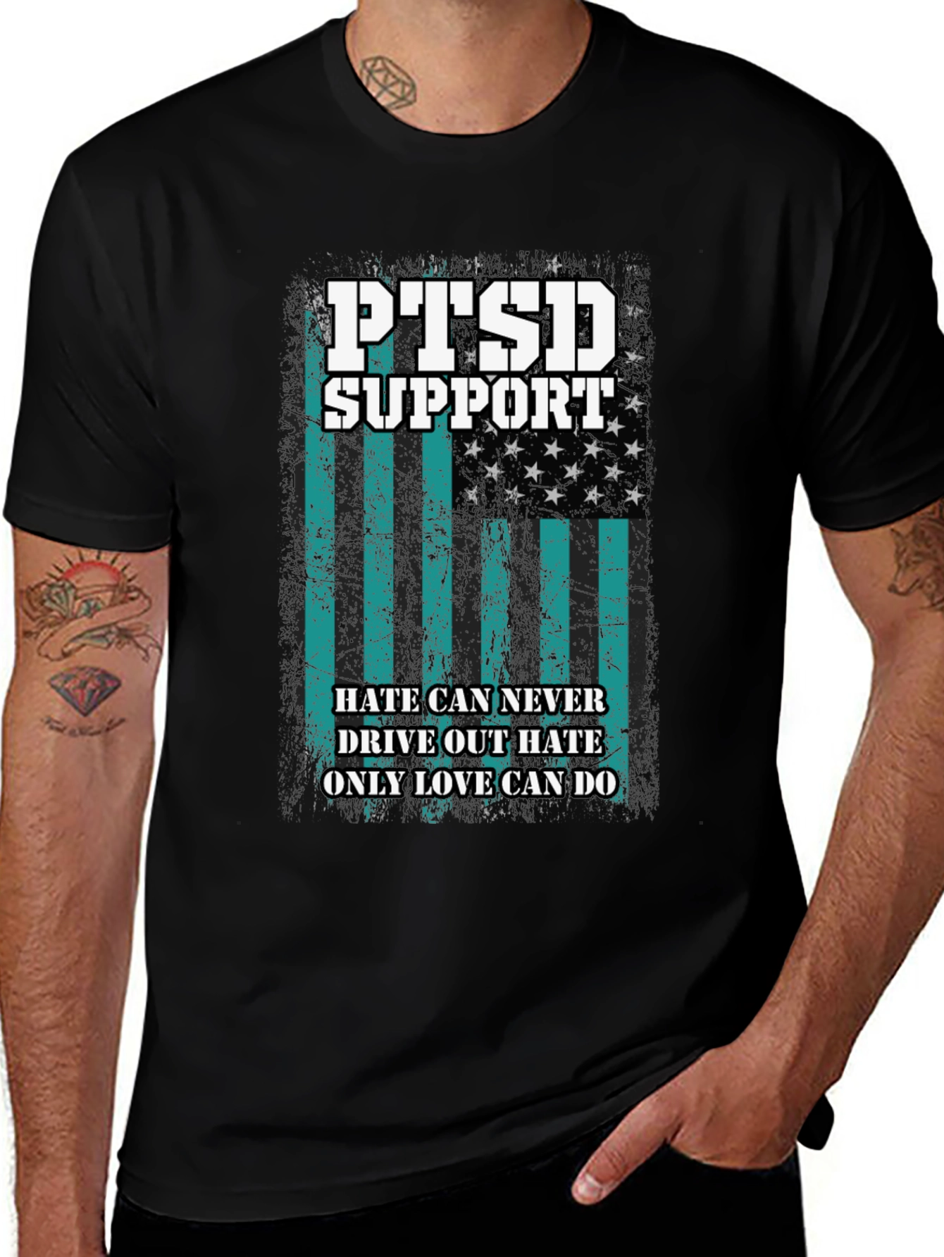 PTSD Support T-Shirt - Hate vs. Love