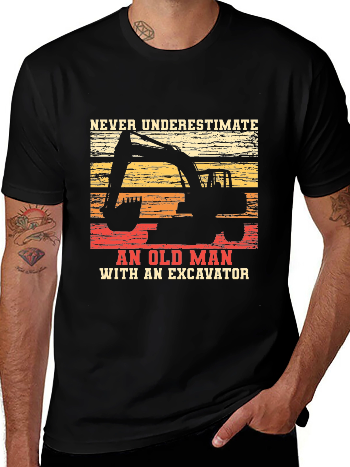 Variant 27 of Old Man Excavator T-Shirt - Construction Worker Gift