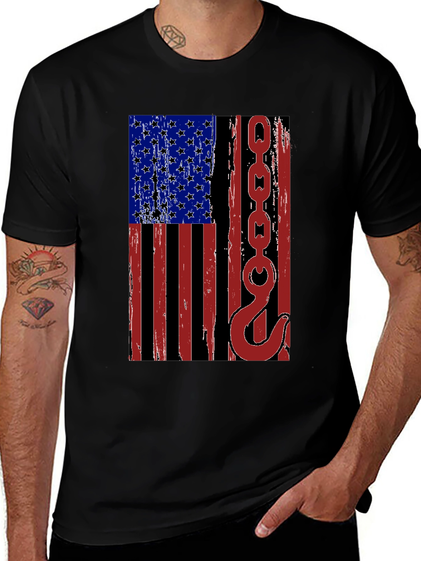 Variant 11 of American Flag Tow Truck Operator T-Shirt