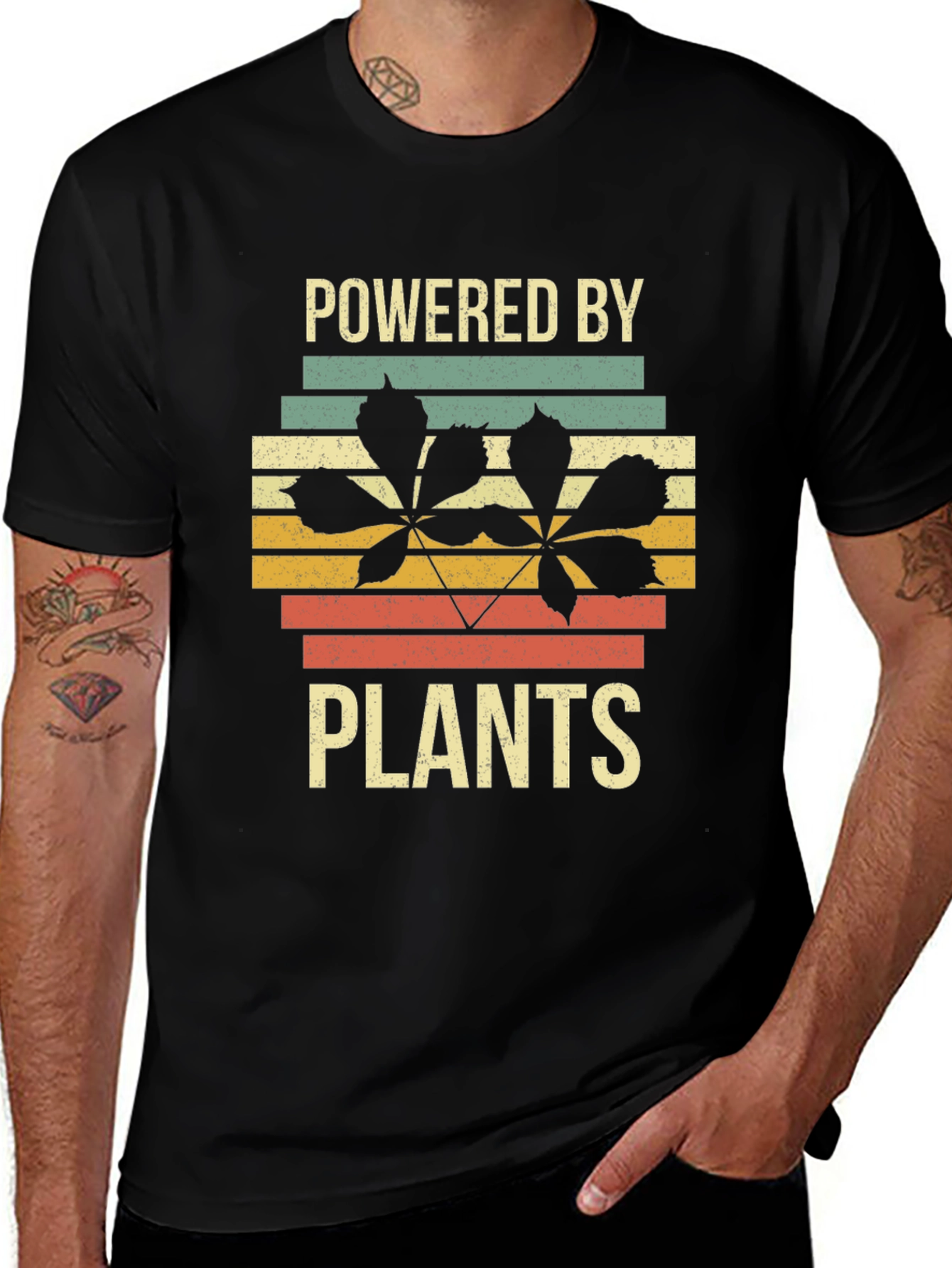 Powered by Plants Graphic Tee - Retro Style