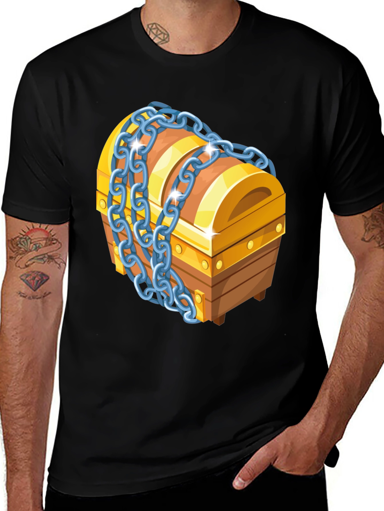Variant 20 of Treasure Chest Graphic T-Shirt - Novelty Design Tee