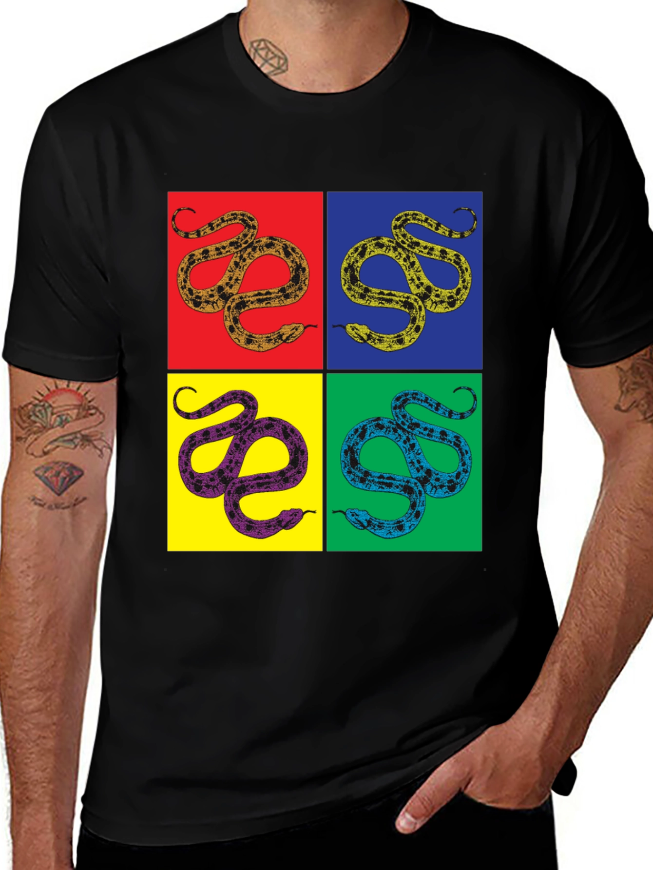 Variant 28 of Pop Art Snake T-Shirt - Unique Graphic Tee