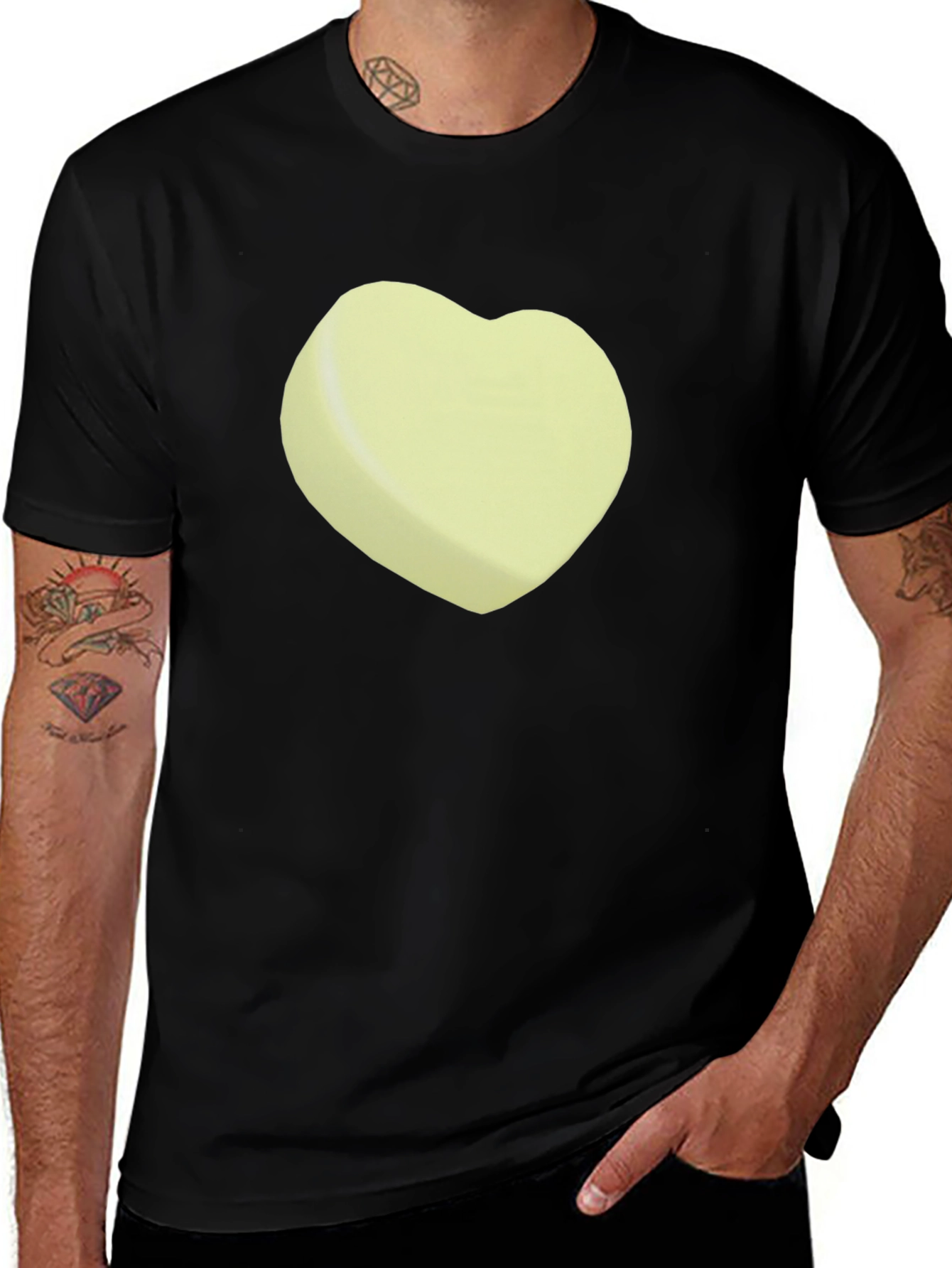 Variant 17 of Heart Candy Graphic Black T-Shirt
