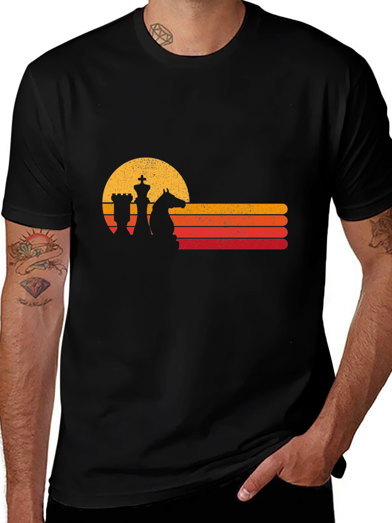 Variant 20 of Retro Chess Sunset Graphic Tee
