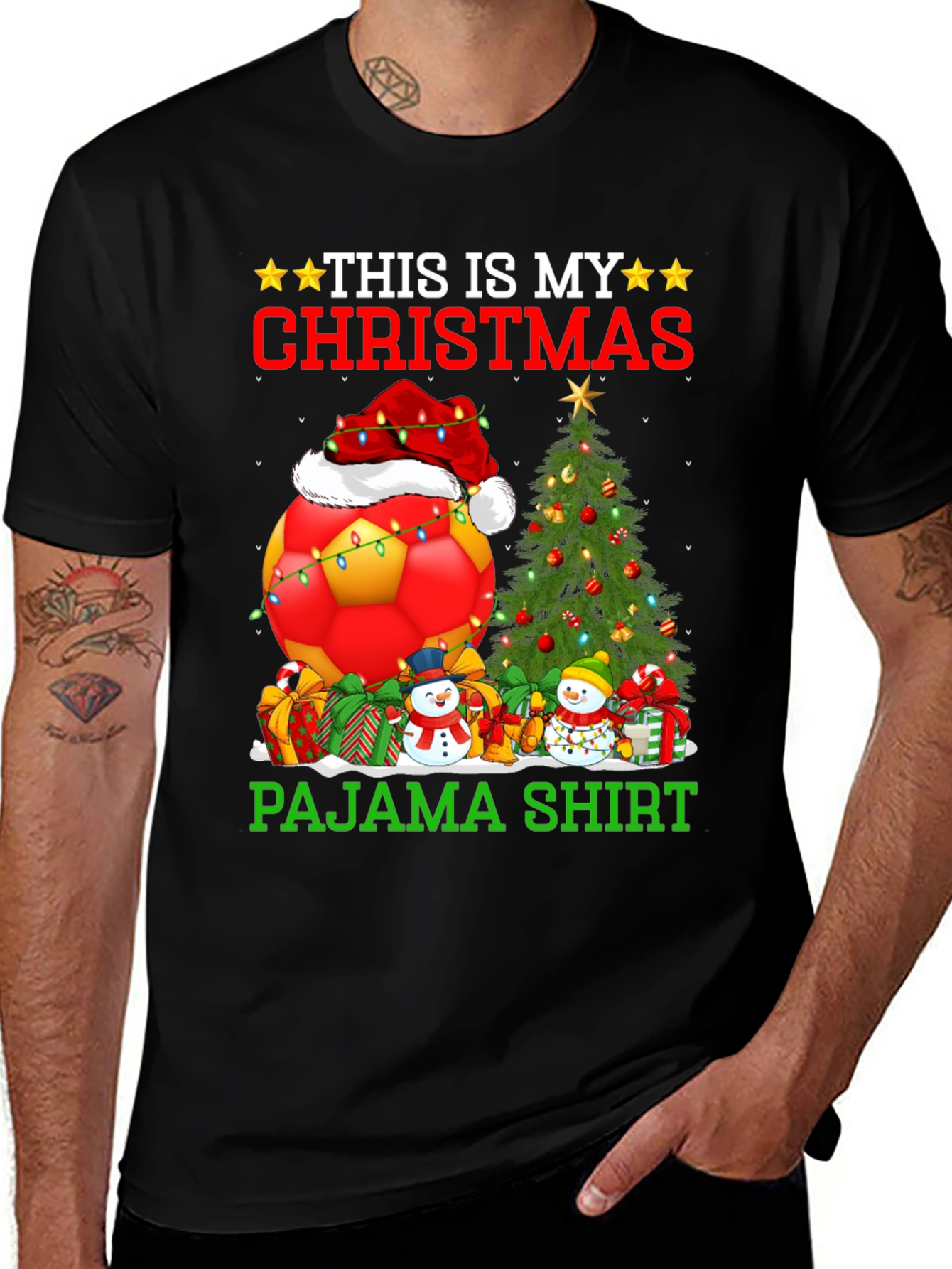 Variant 19 of Christmas Soccer Pajama Shirt