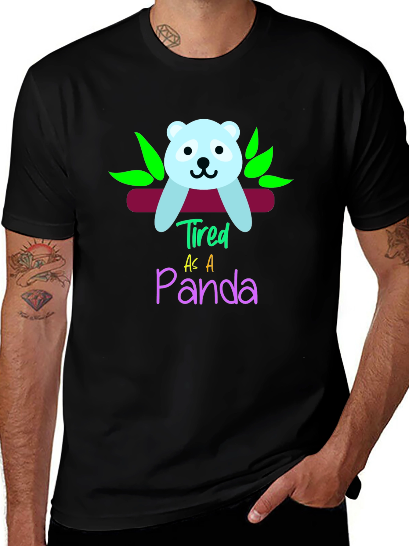 Variant 25 of Tired as a Panda Graphic T-Shirt, Casual Wear