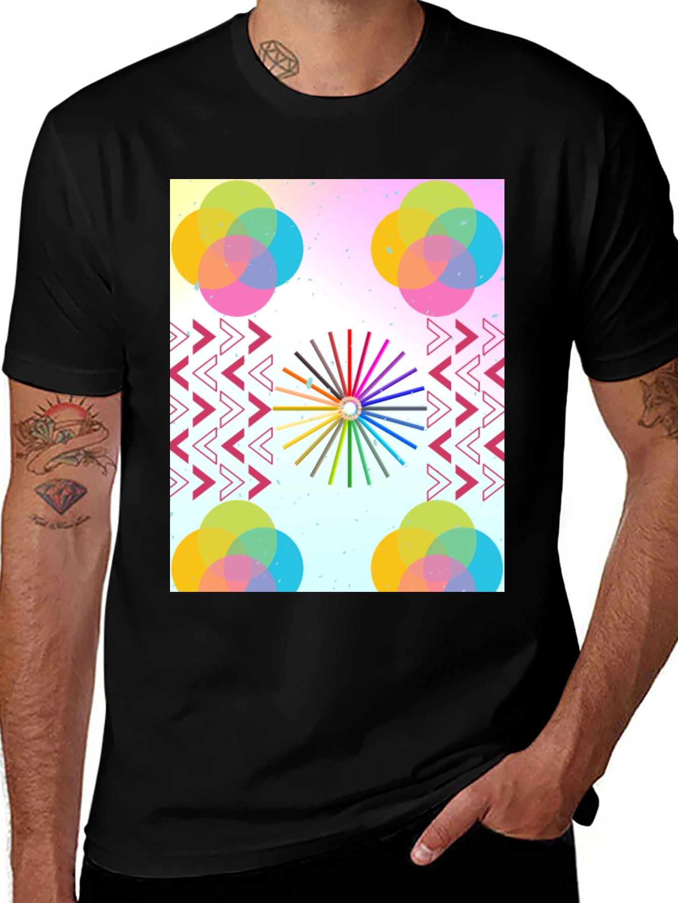 Variant 13 of Artistic Graphic Print Tee - Modern Design