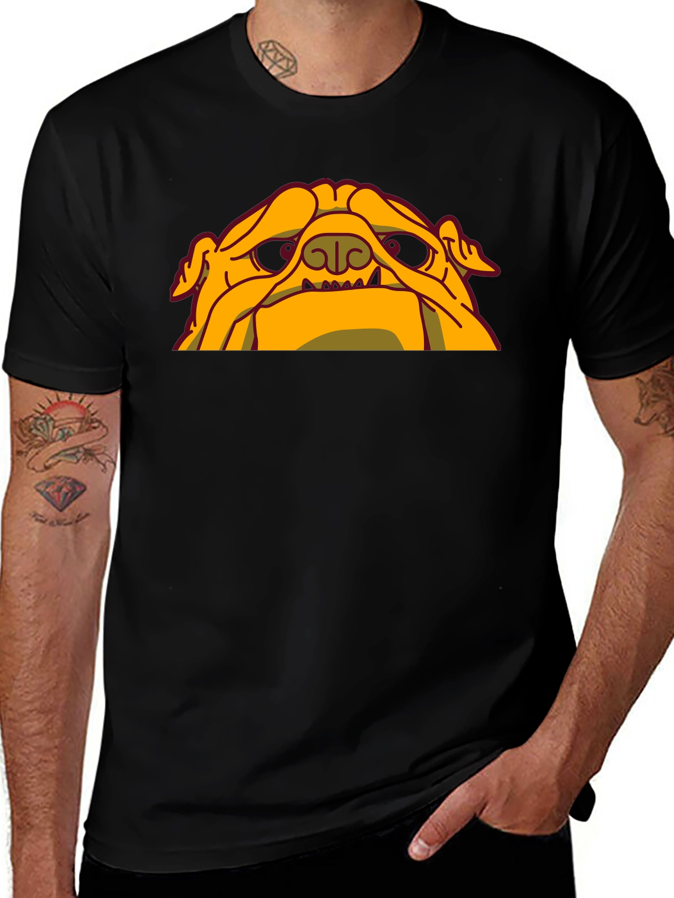 Jake the Dog Adventure Time Graphic Black T-Shirt