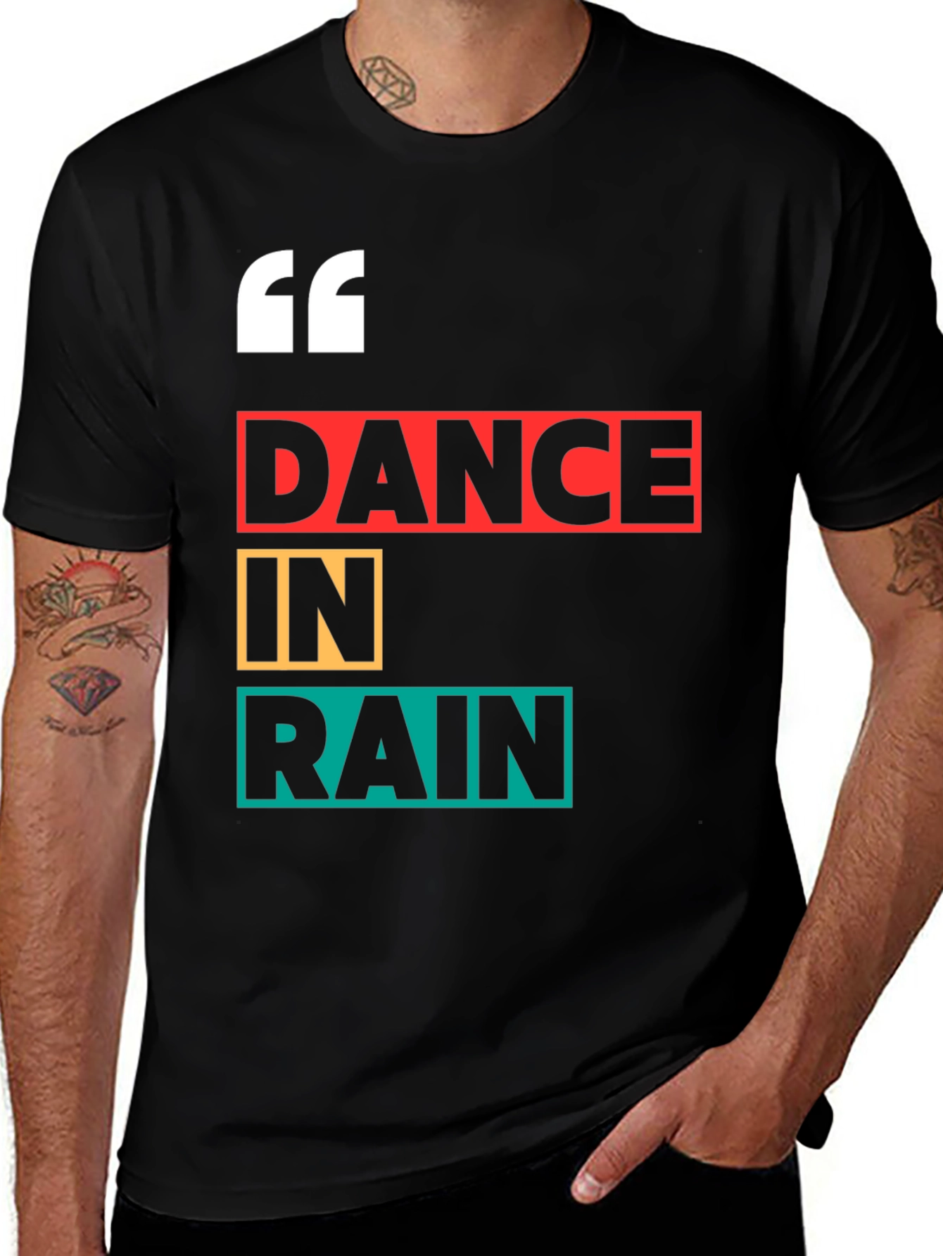 Variant 19 of Dance in Rain Graphic Print Black T-Shirt