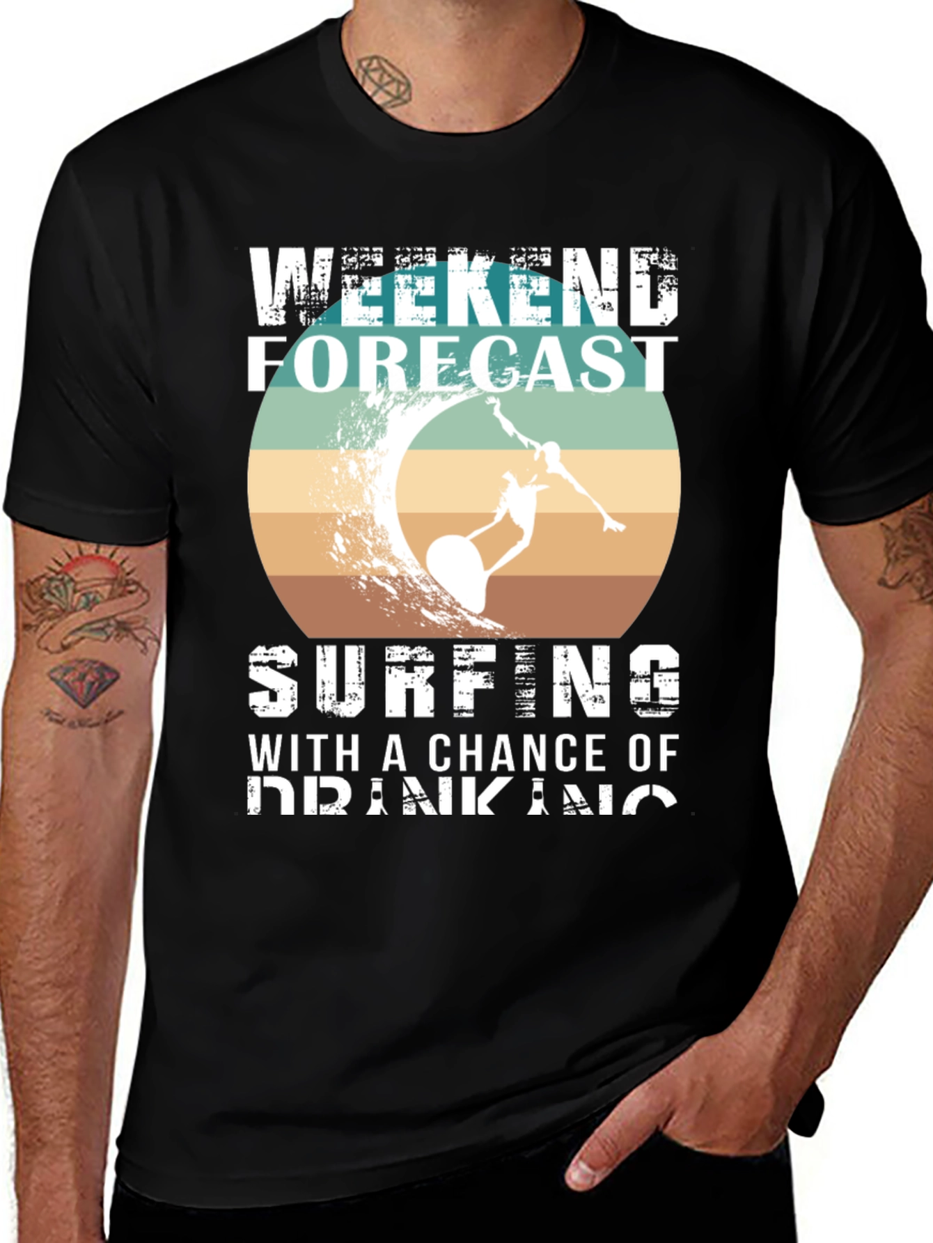 Black Weekend Forecast Surfing T-Shirt main image
