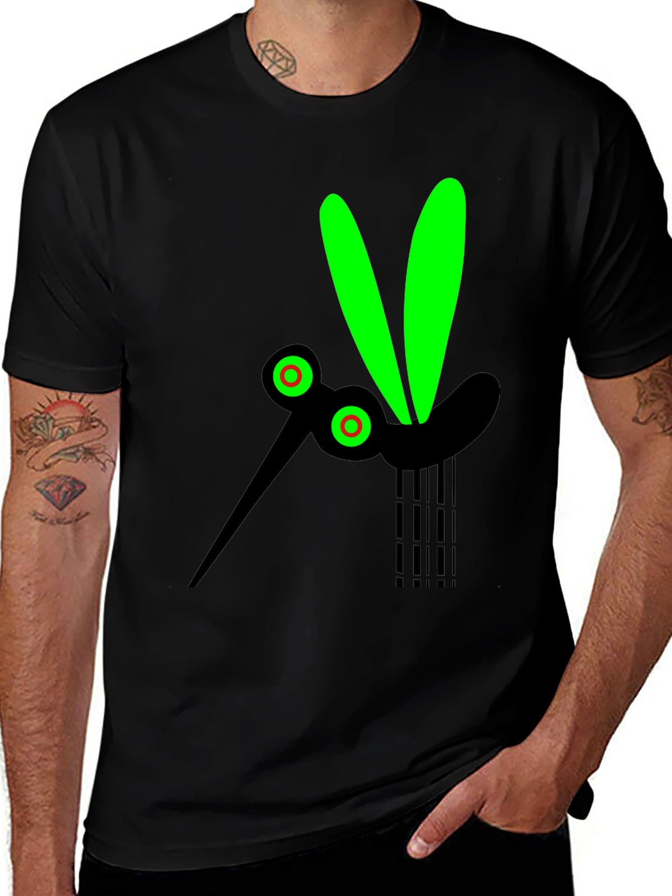 Variant 25 of Black T-Shirt with Mosquito Graphic