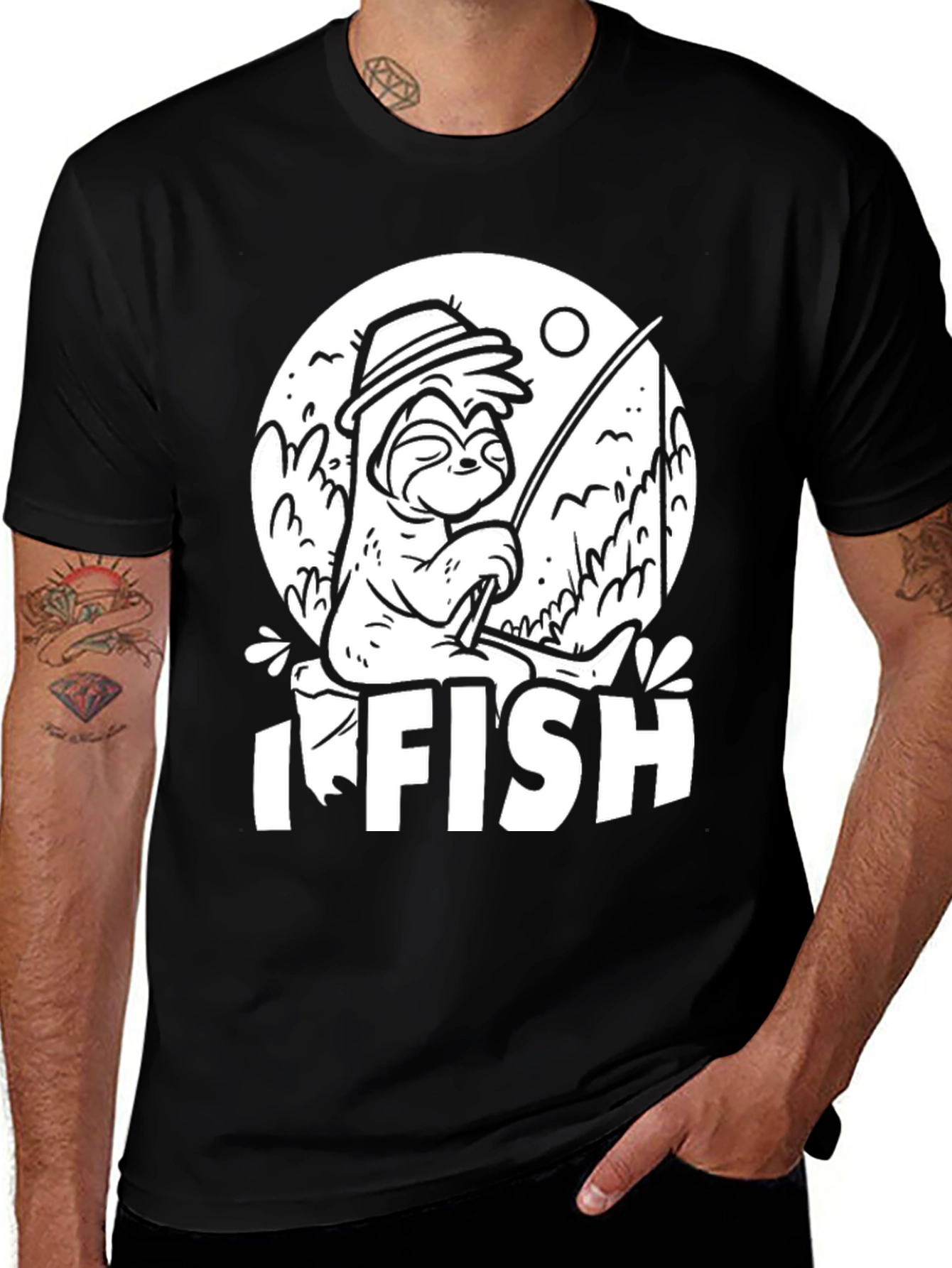 Variant 28 of I Fish Sloth T-Shirt - Funny Angler Tee