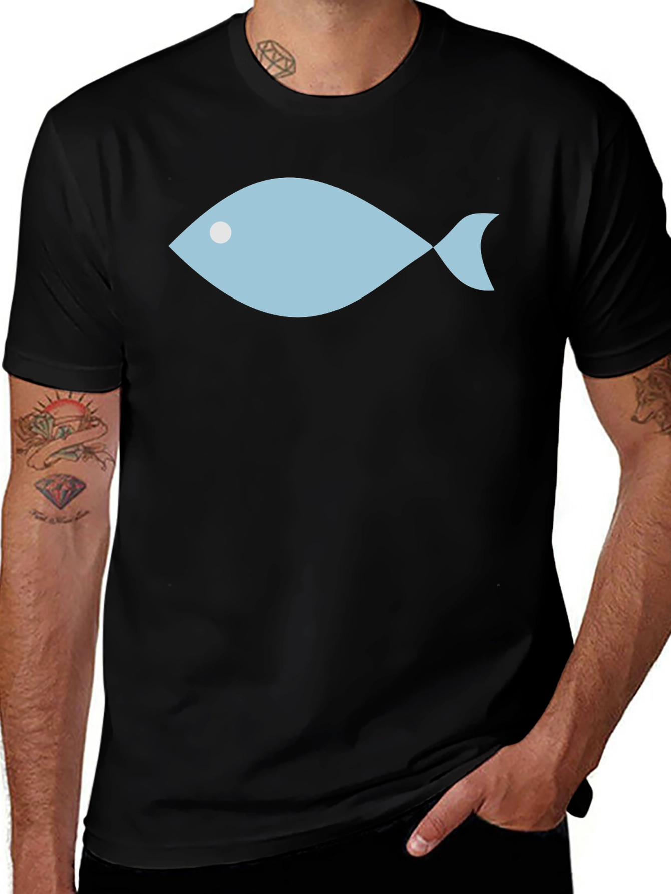 Variant 30 of Minimalist Fish Graphic Tee - Unisex