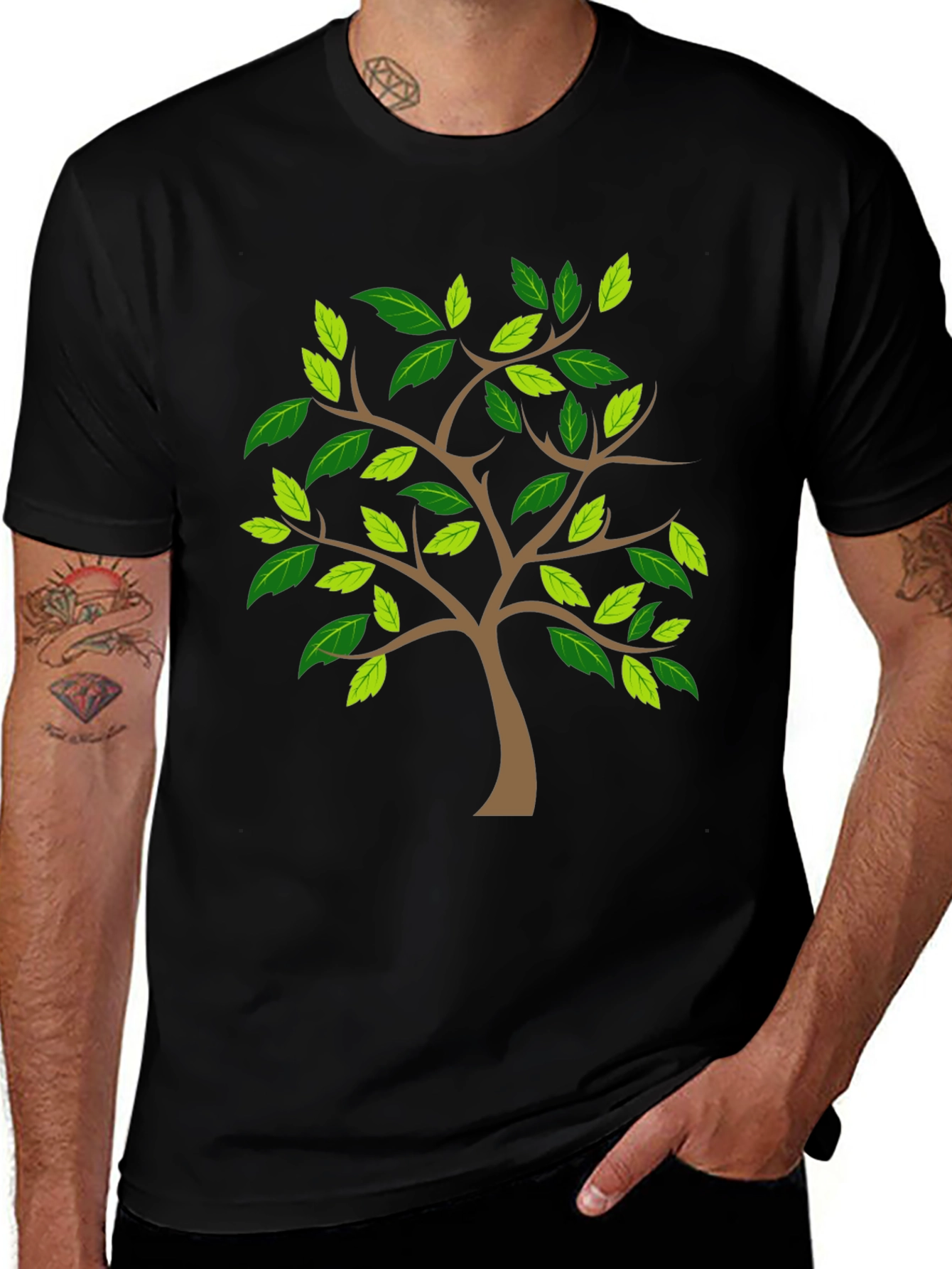 Variant 6 of Nature Tree Graphic Print Tee - Classic Black