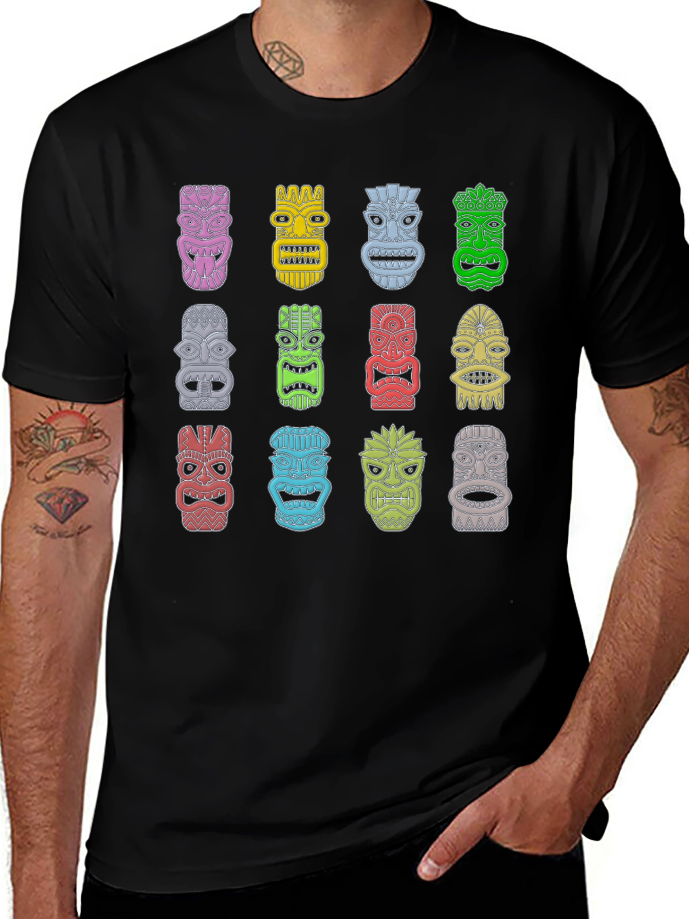 Variant 24 of Colorful Tiki Mask T-Shirt
